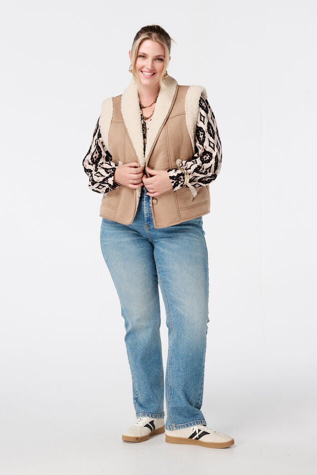 Bluse mit Print und Spulen image number 5