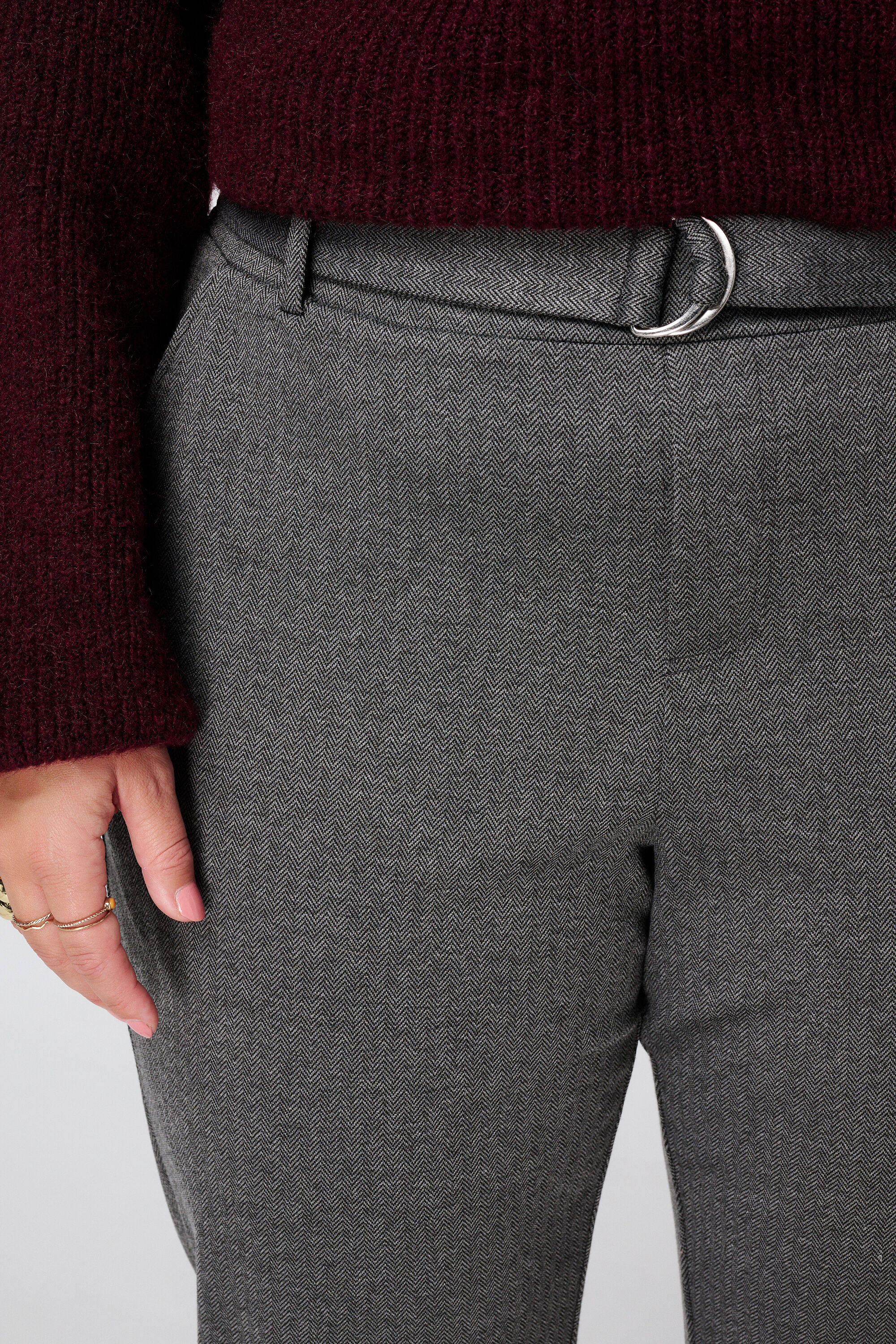 Slim Fit Hose mit G&uuml;rtel image number 4