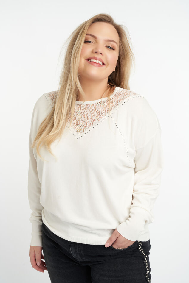 Häkeloberteil mit Lochmuster und Tunnelzug an der Taille  image number 0