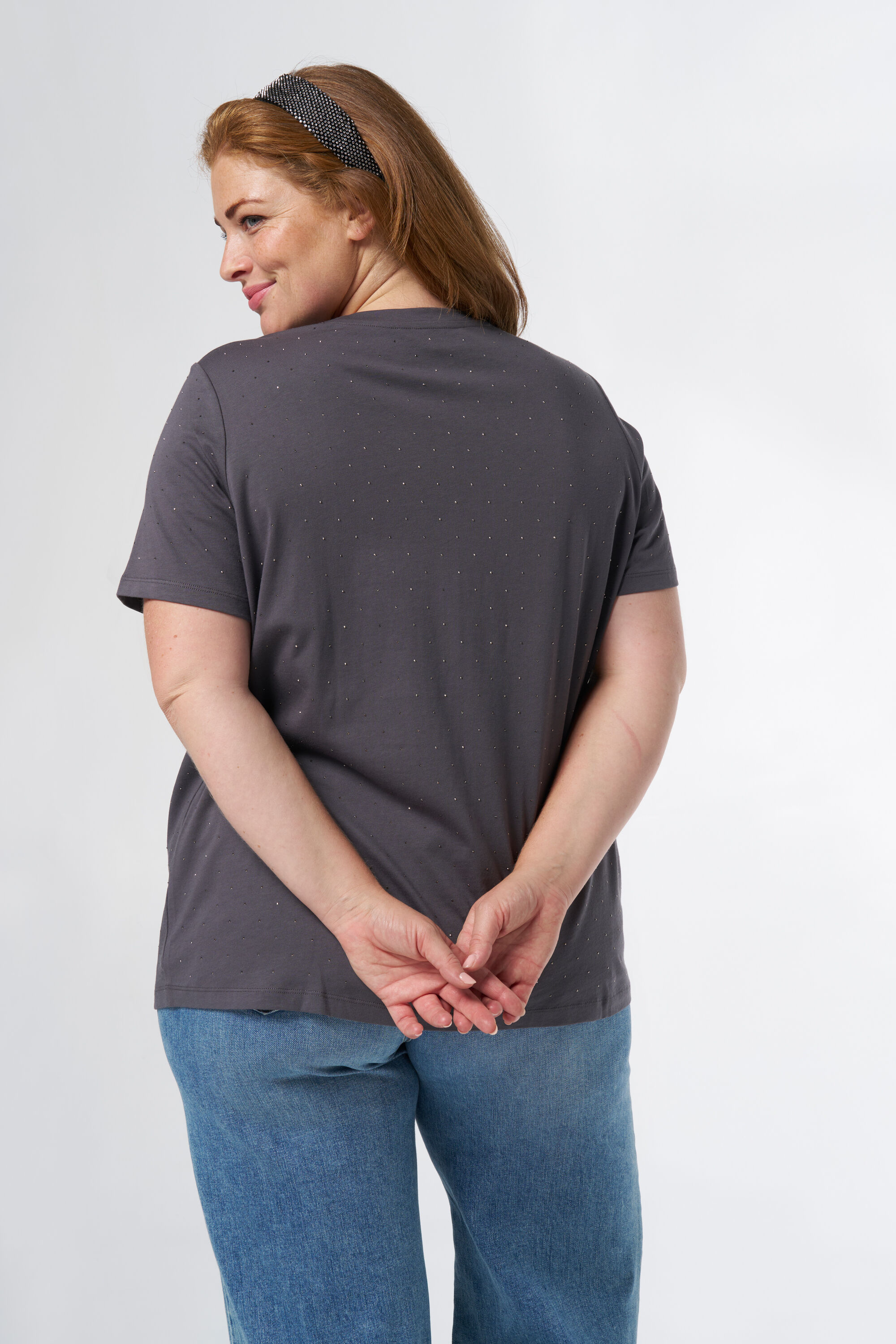 T-Shirt mit Text-Print und Verzierungen  image number 3