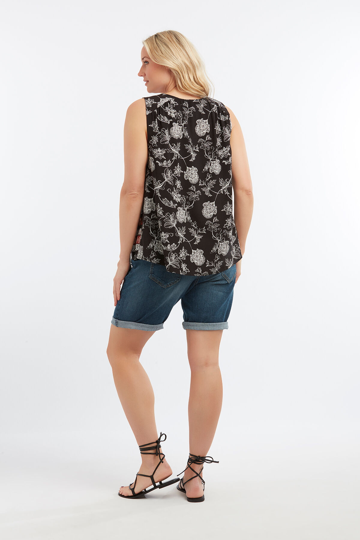 &Auml;rmellose Bluse mit Paisley-Print image number 5