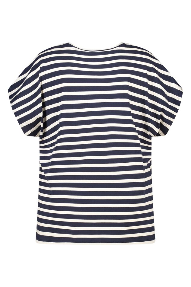 Gestreiftes T-Shirt mit Print  image number 2