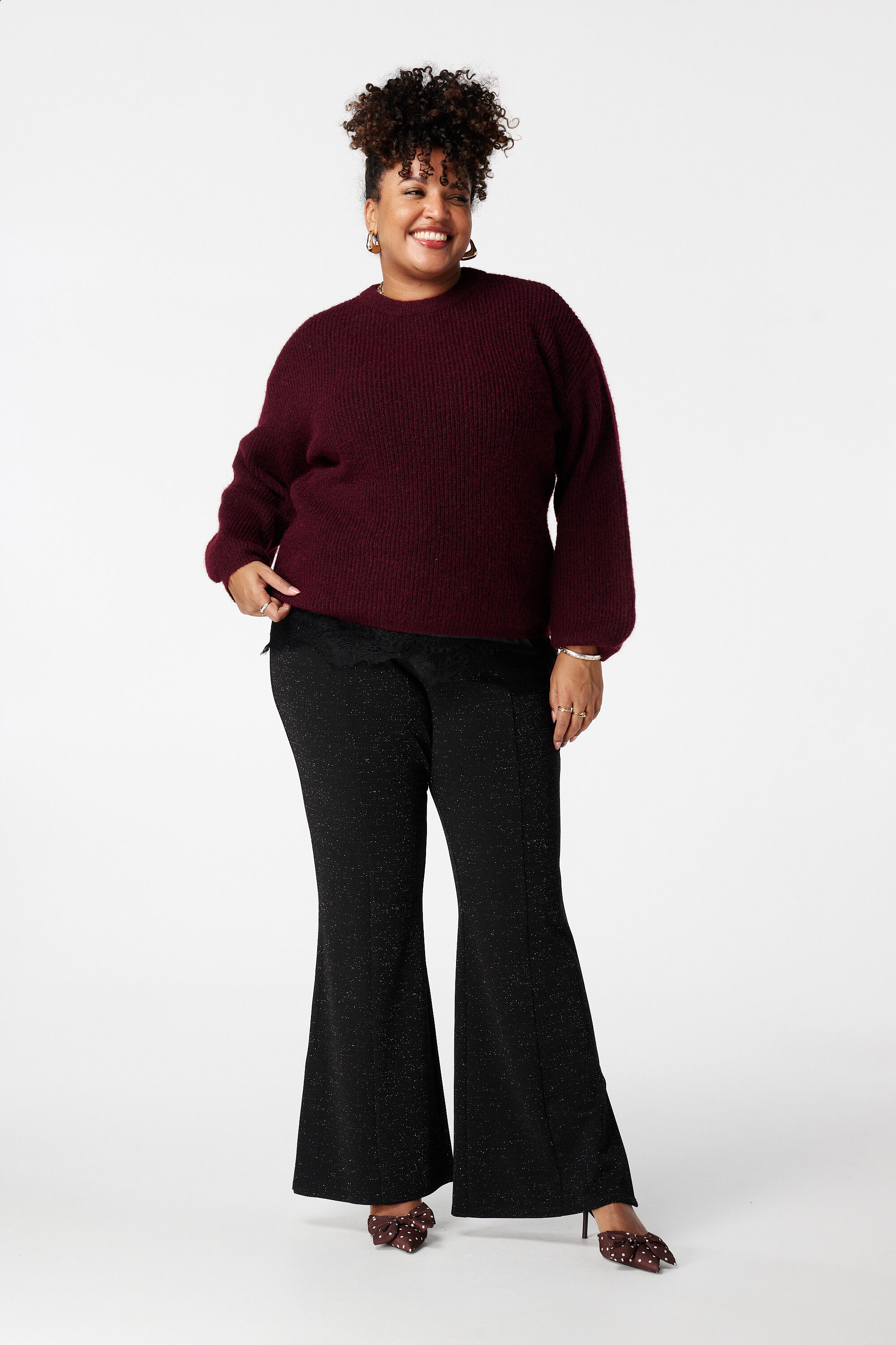 Ausgestellte Treggings mit Glitzer