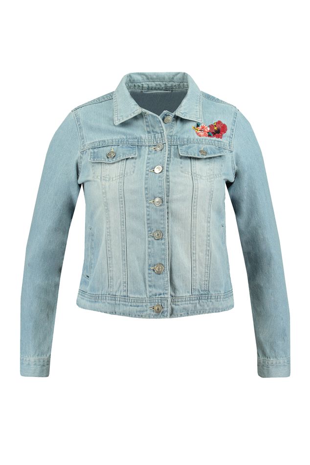 Jeansjacke mit Print image number 1