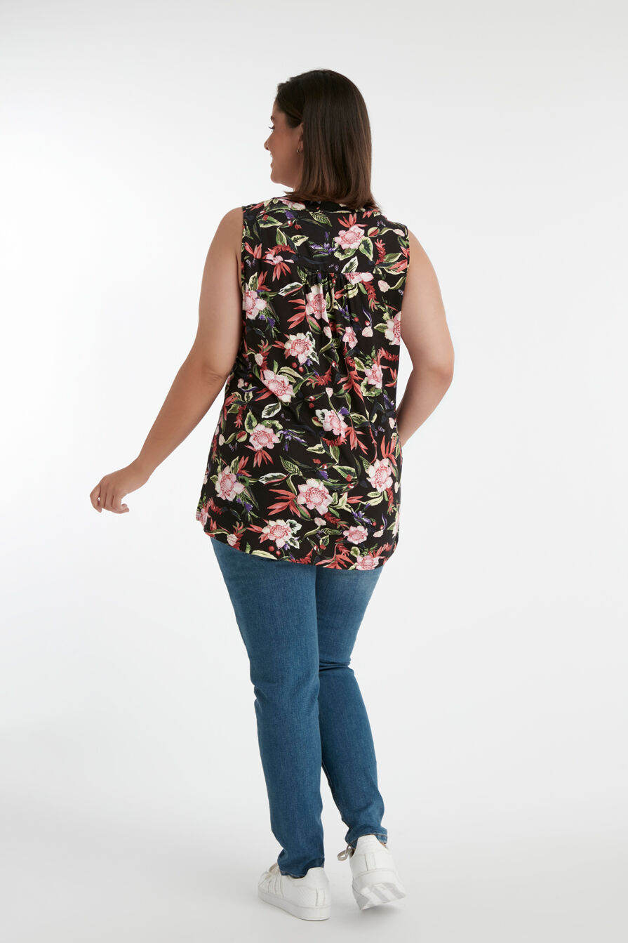 &Auml;rmelloses Top mit Blumen-Print image number 3