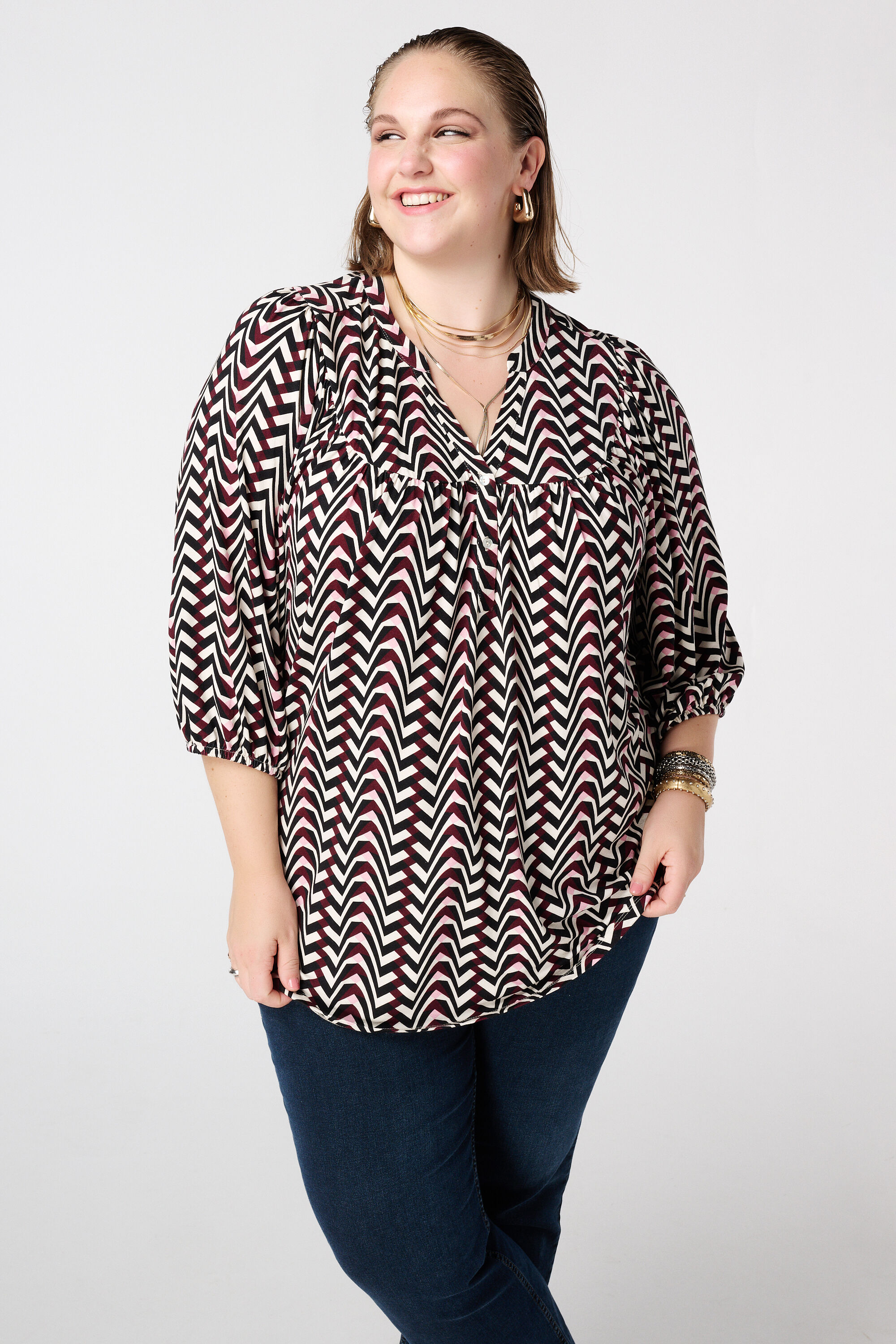 Jersey-Top mit Print