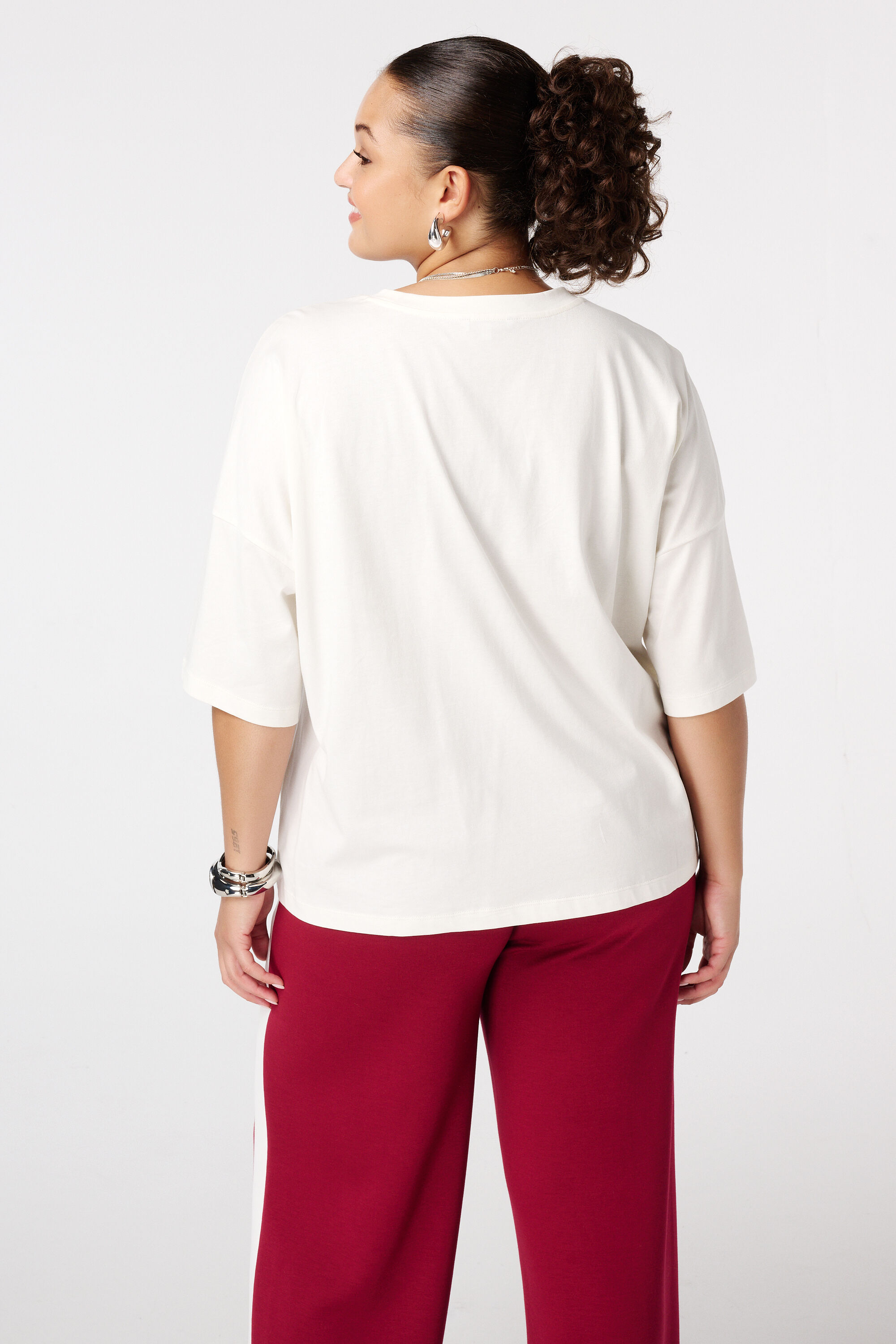 Lockeres T-Shirt mit Schriftzug image number 3