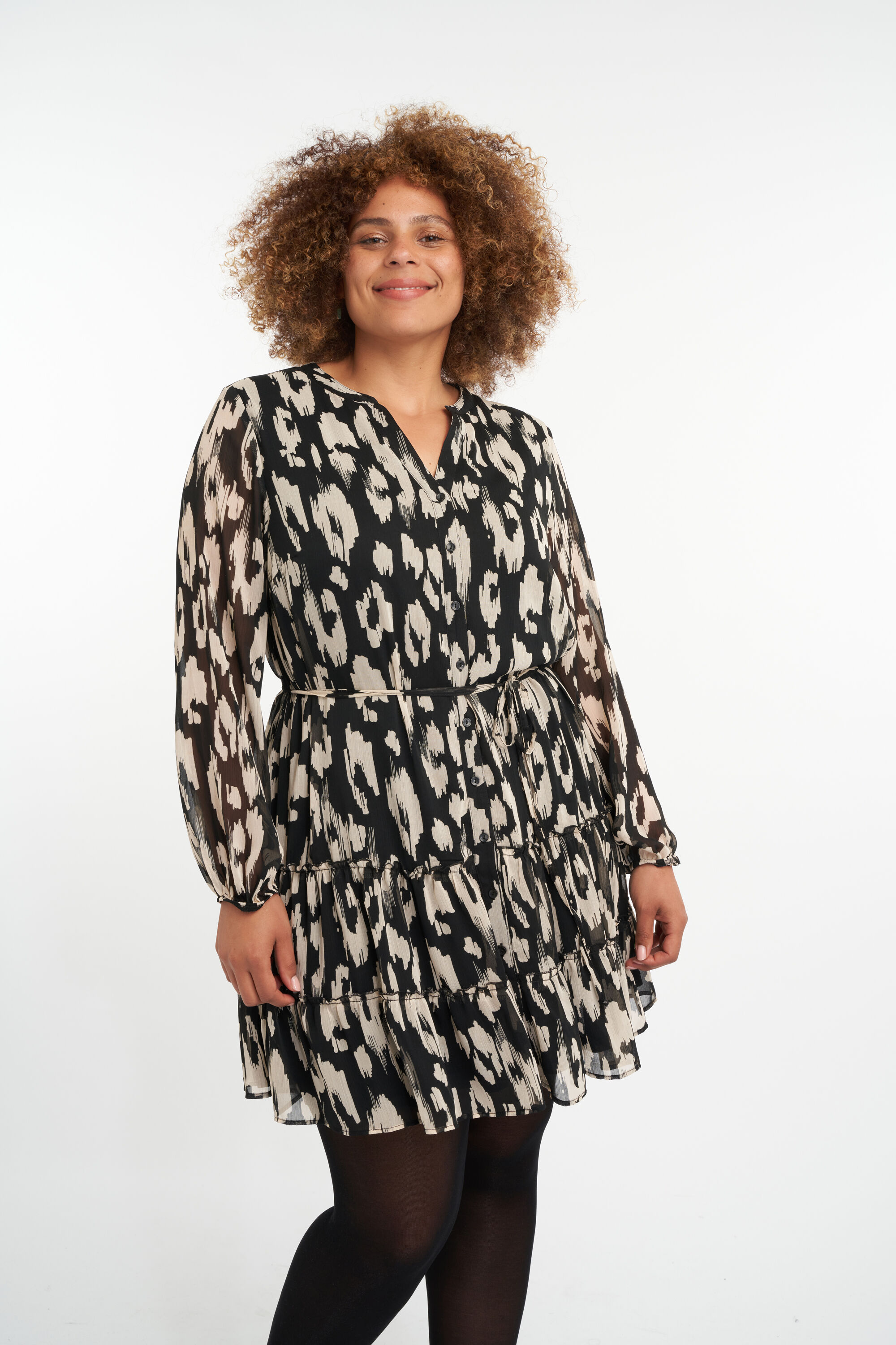 A-Figur-Kleid mit Print  image number 4