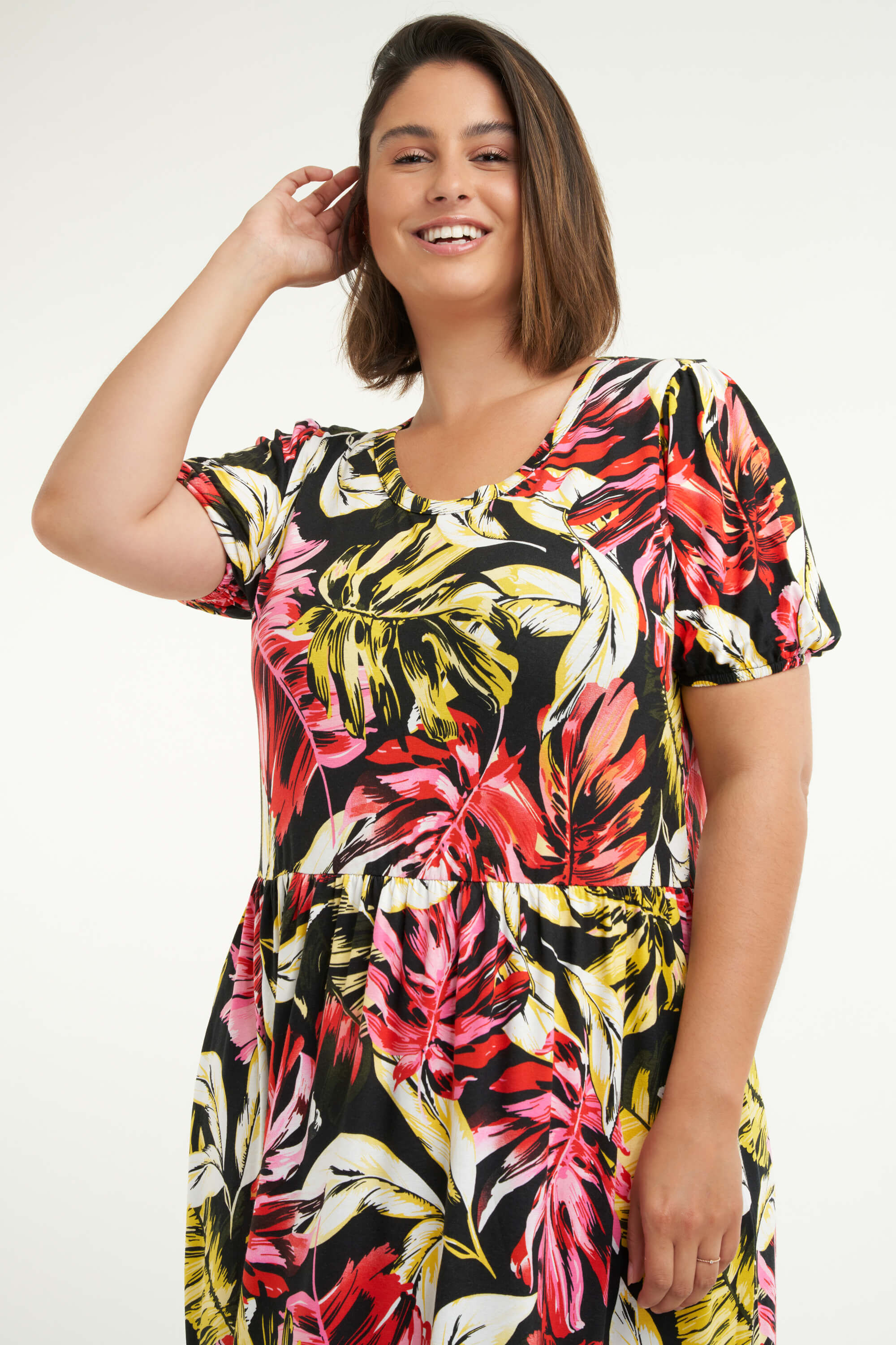 Langes Kleid mit Print  image number 6