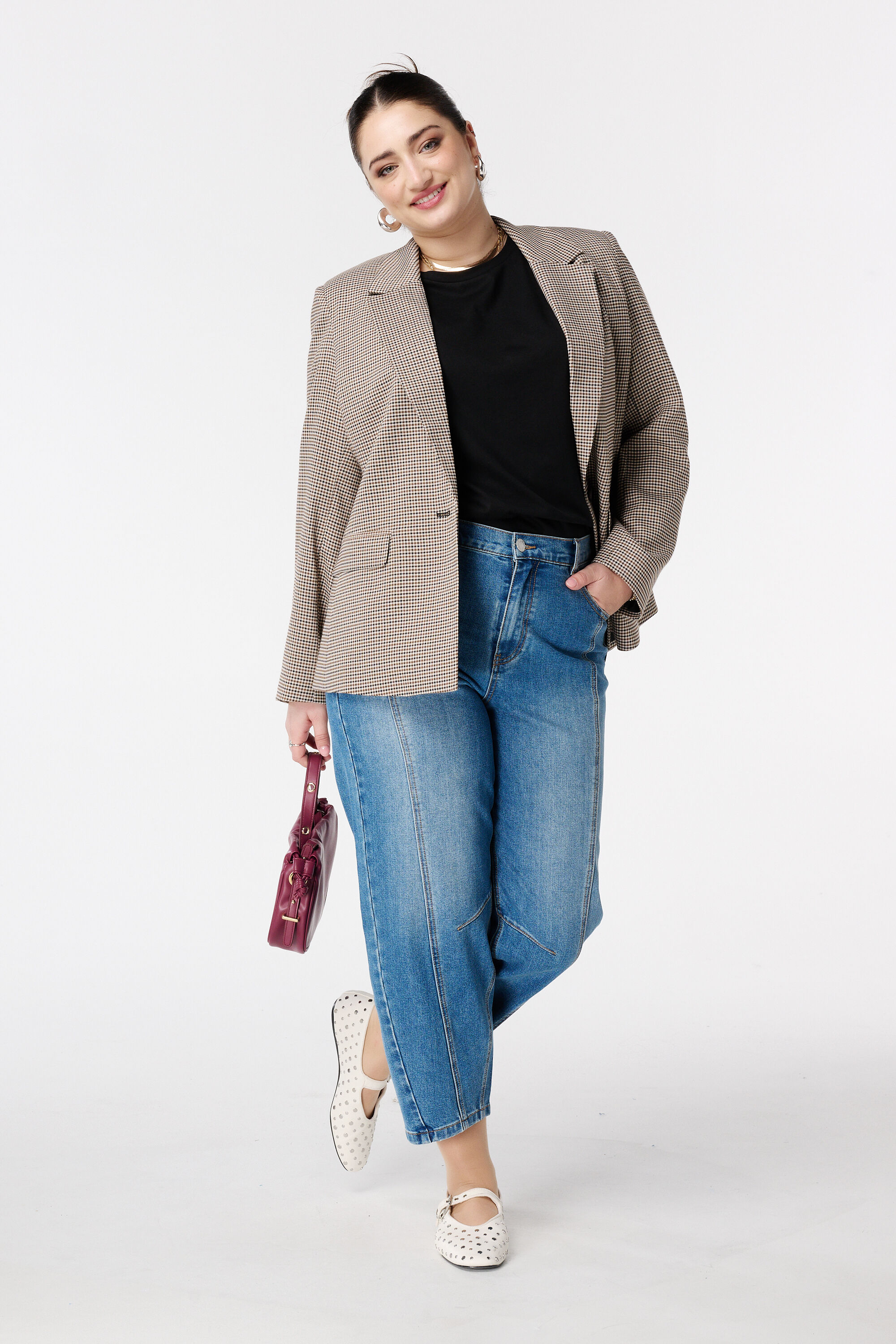 Ballon-Jeans mit Ziern&auml;hten