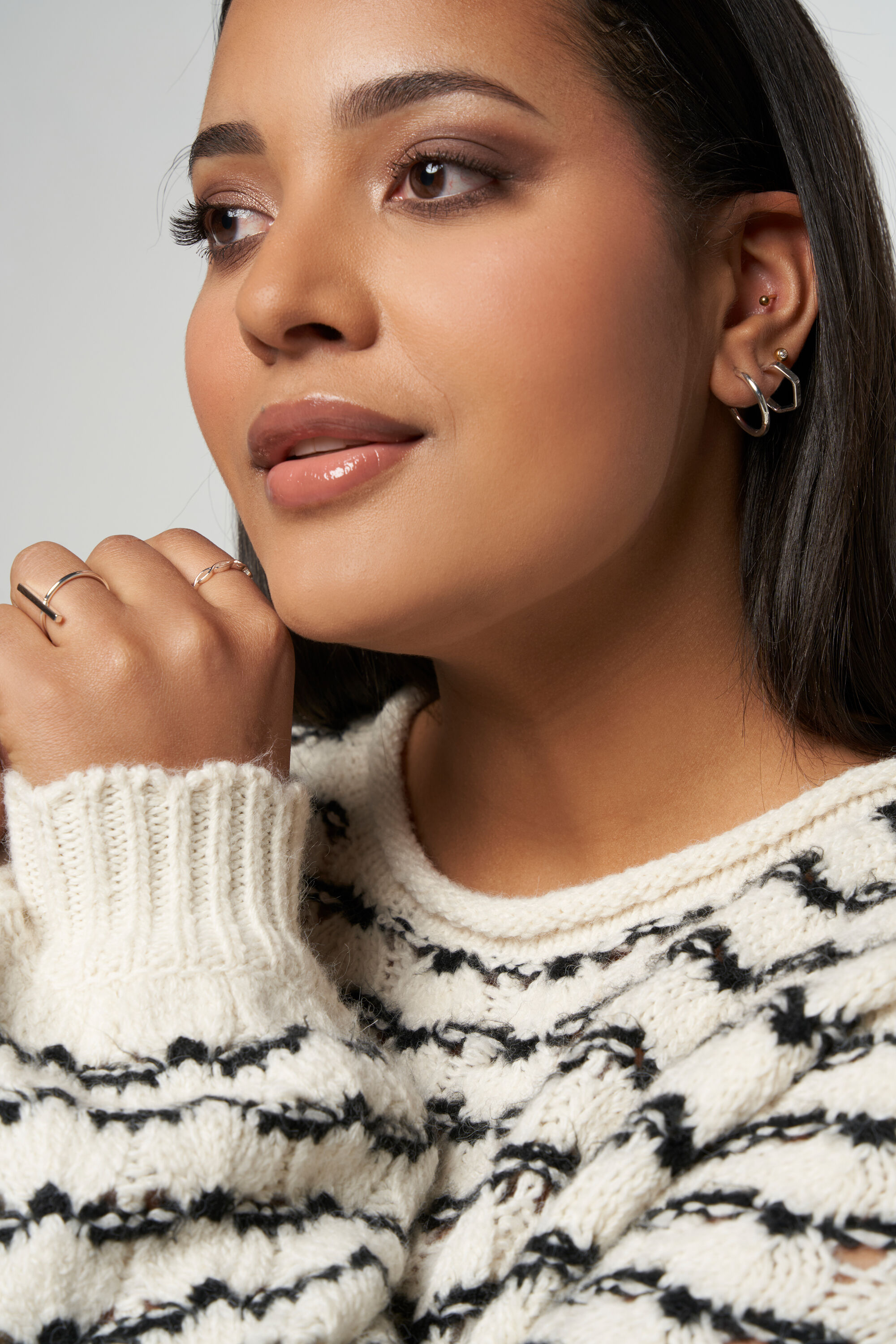 Gestreifter Strick-Pullover image number 4