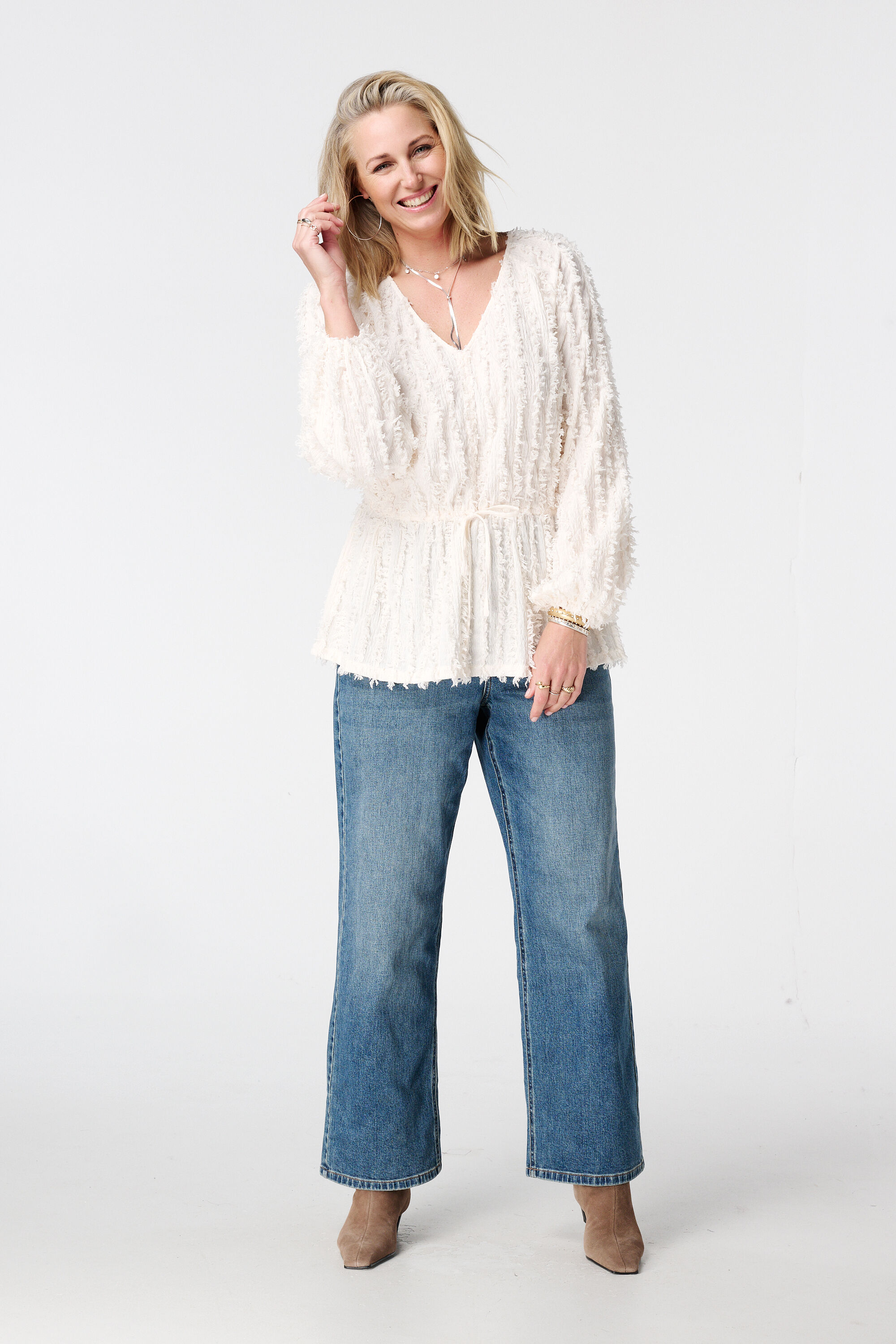 Flauschiges Jersey-Top mit Kordelzug image number 5