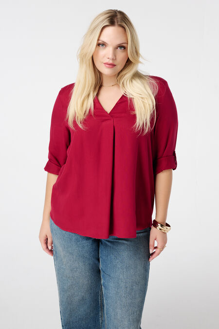 Bluse mit gekrempelten Ärmeln Bluse mit gekrempelten Ärmeln