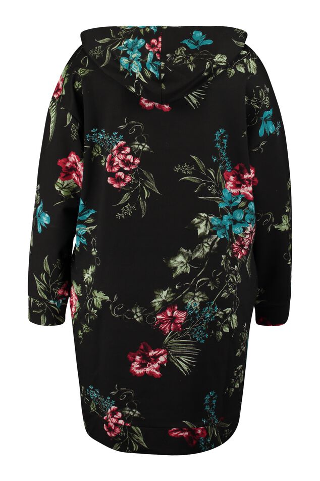 Sweatshirt-Kleid mit Blumen-Print image number 3