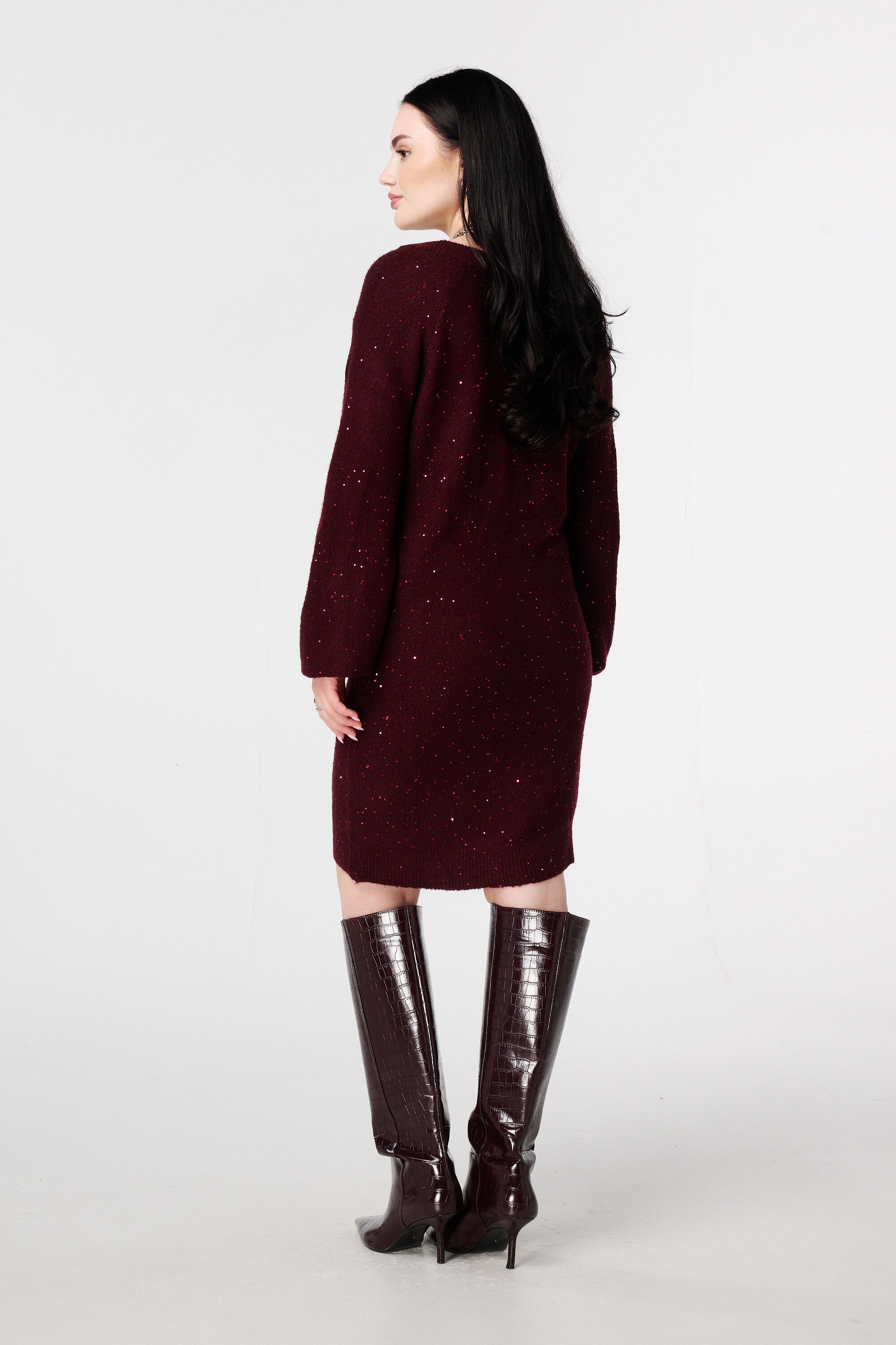 Strick-Tunika mit Glitzer und Pailletten image number 3