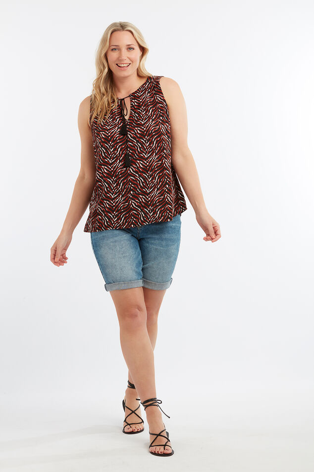 Ärmellose Bluse mit Animal-Print image number 0