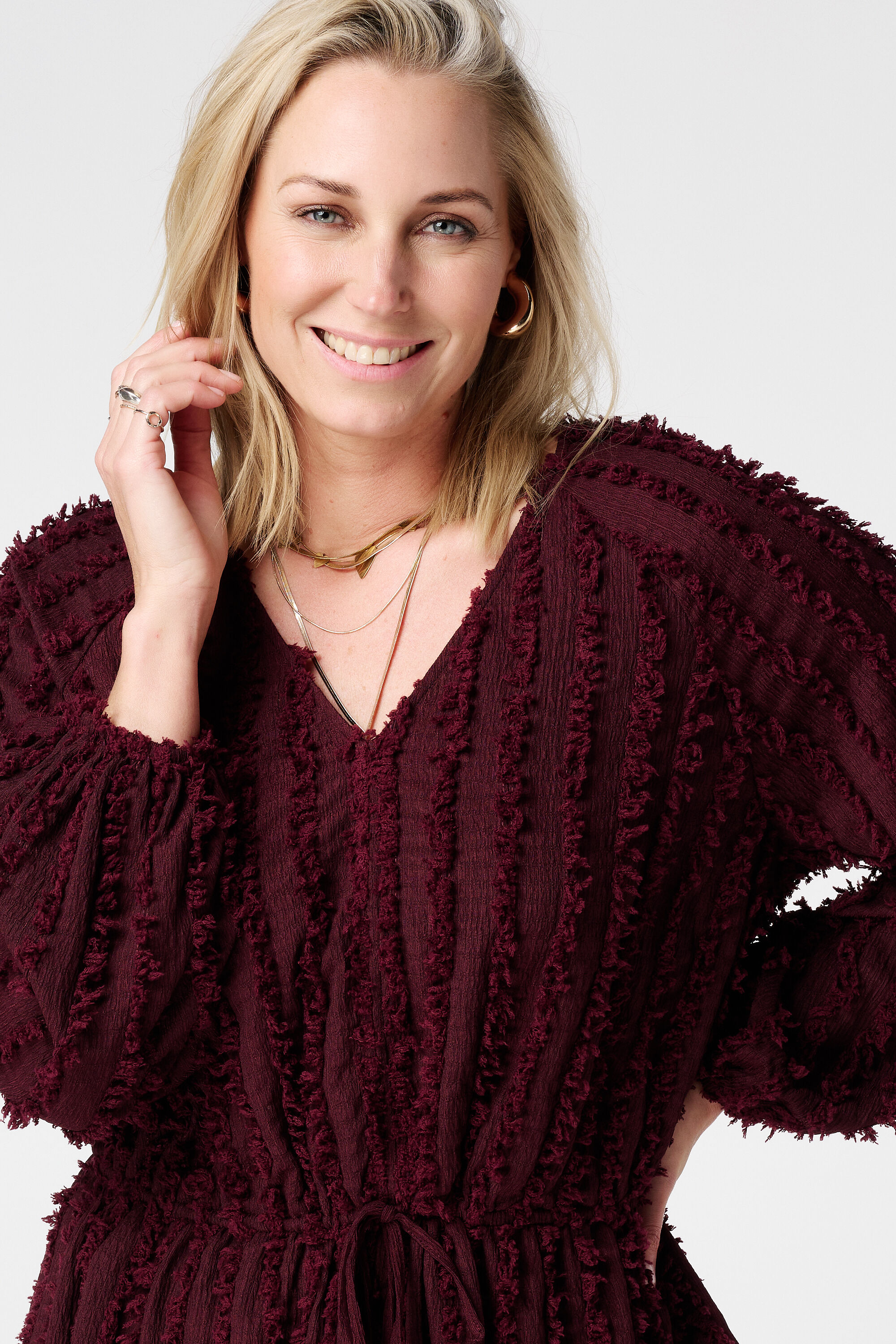 Flauschiges Jersey-Top mit Kordelzug image number 4