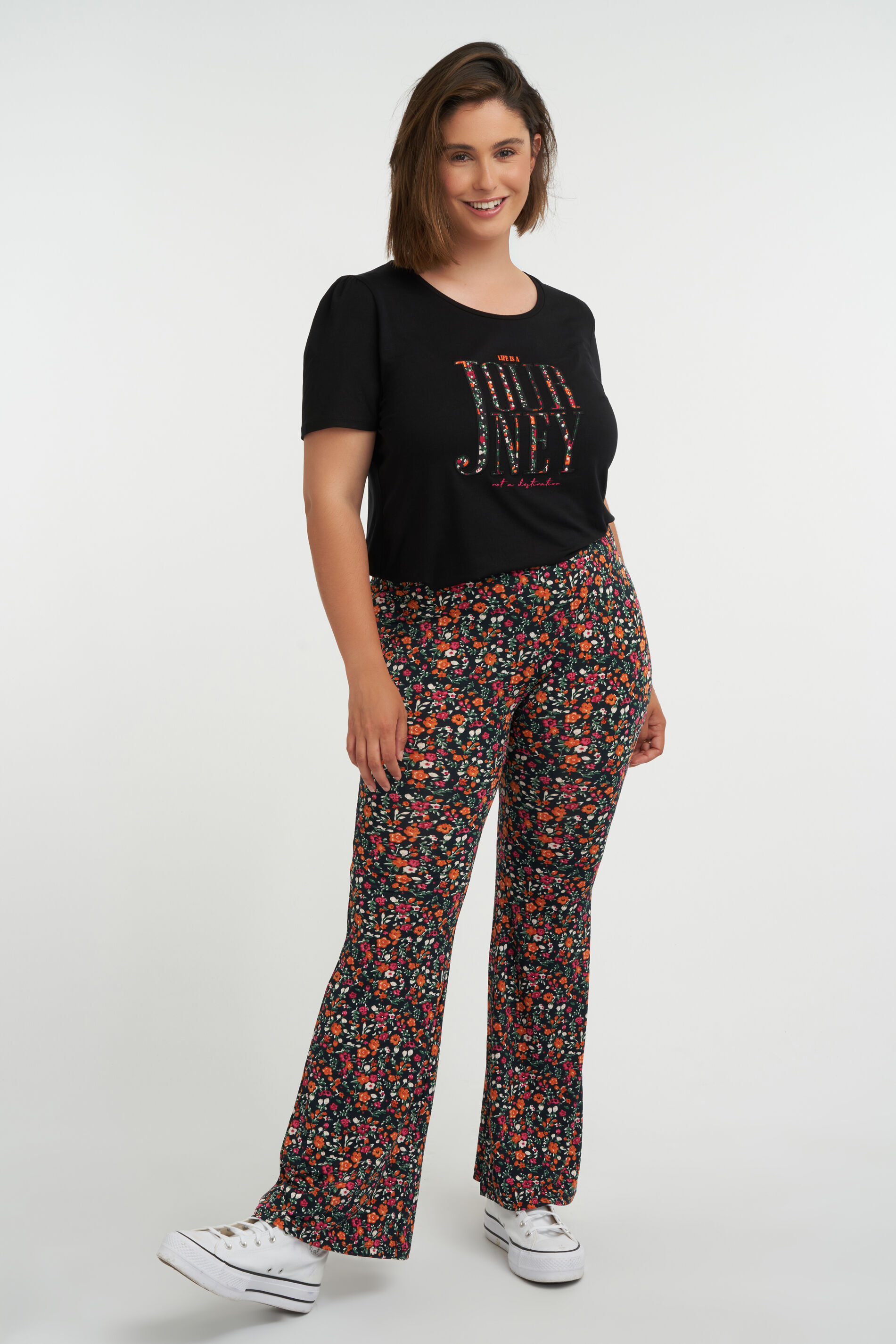 Ausgestellte Leggings mit Blumen-Print  image number 5