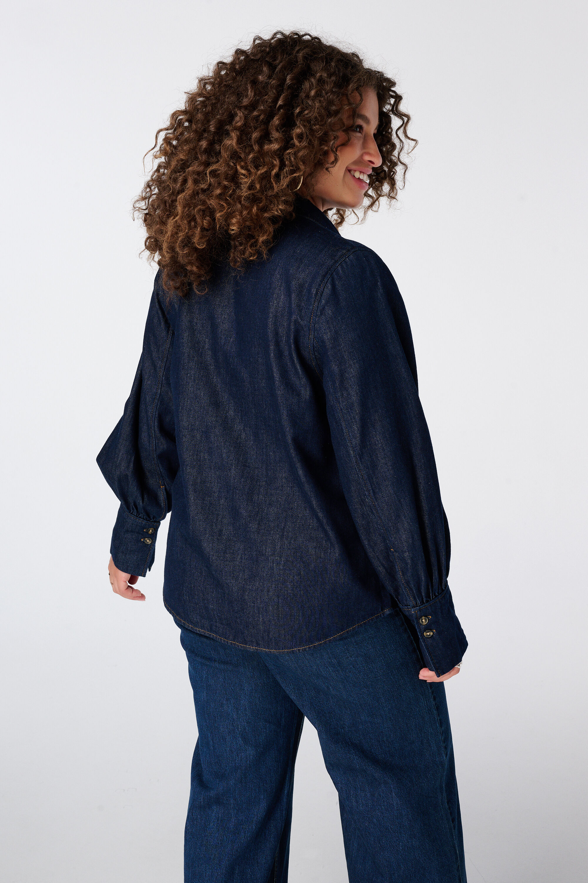 Denimbluse mit Tuch image number 3