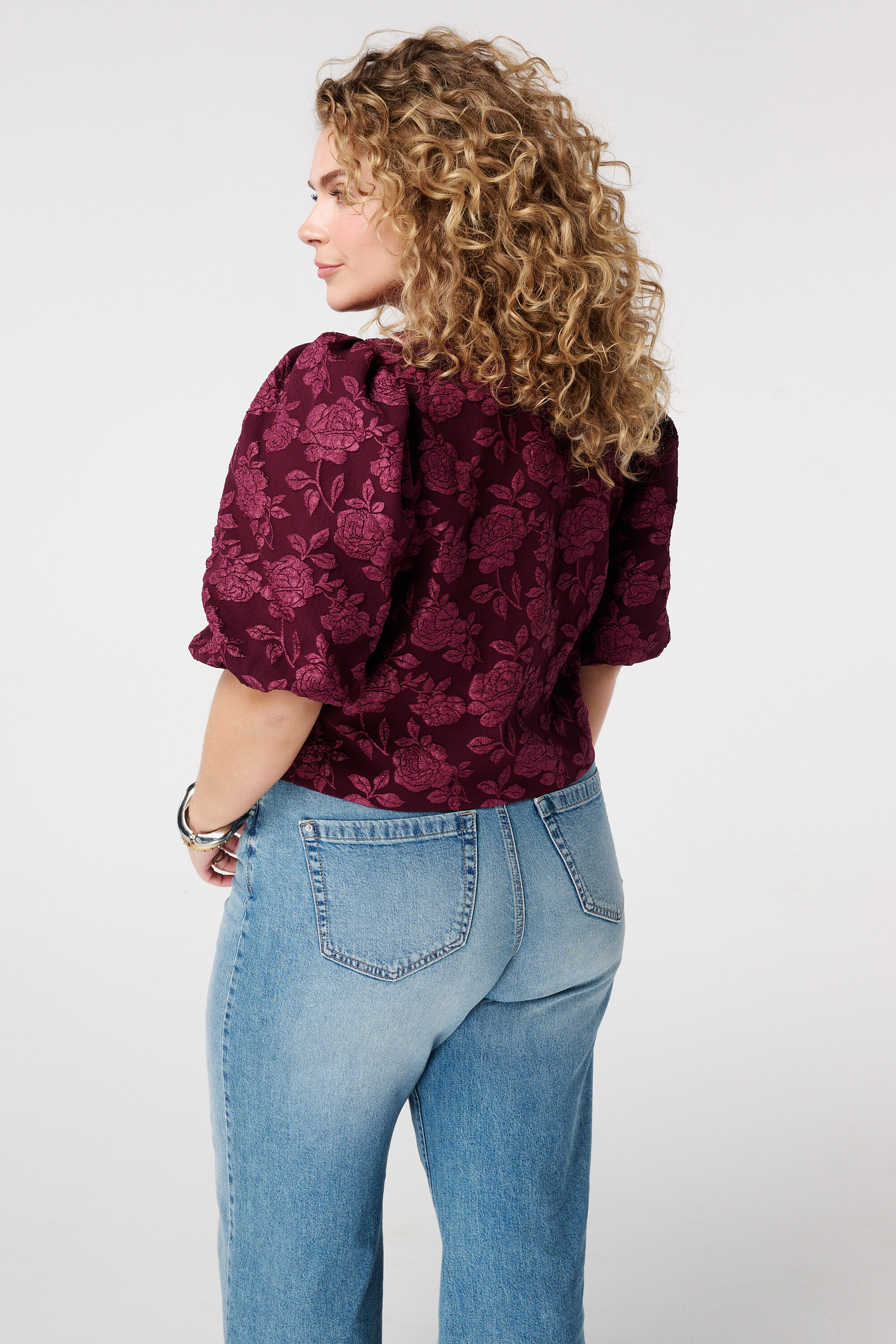 Jaquard-Oberteil mit Puff&auml;rmeln image number 3