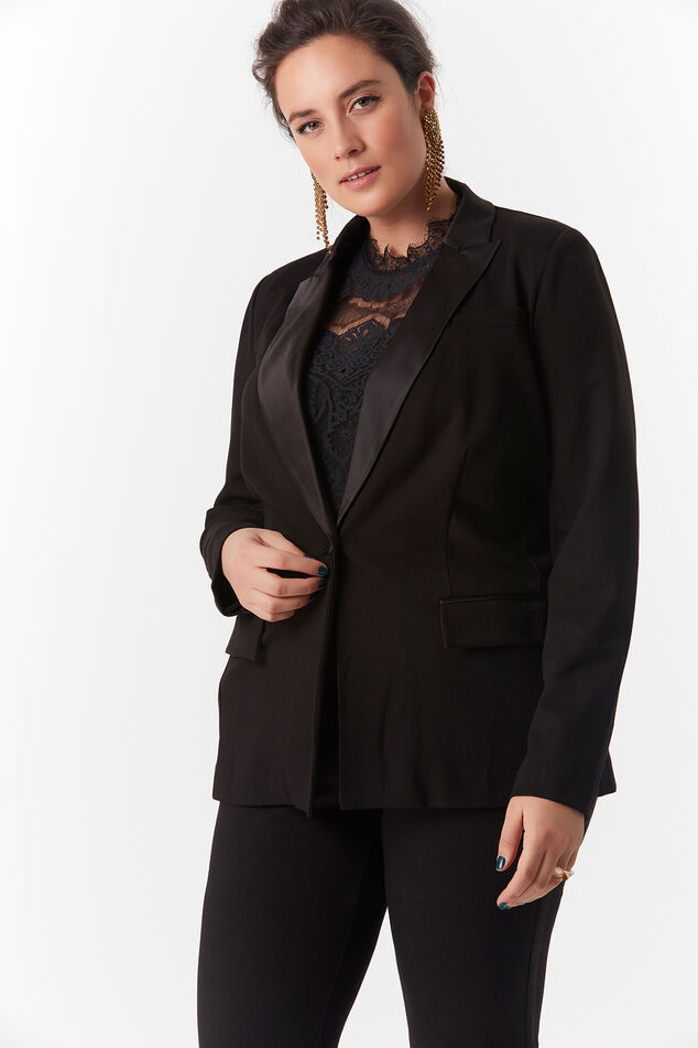 Blazer mit glänzendem Revers image number 0