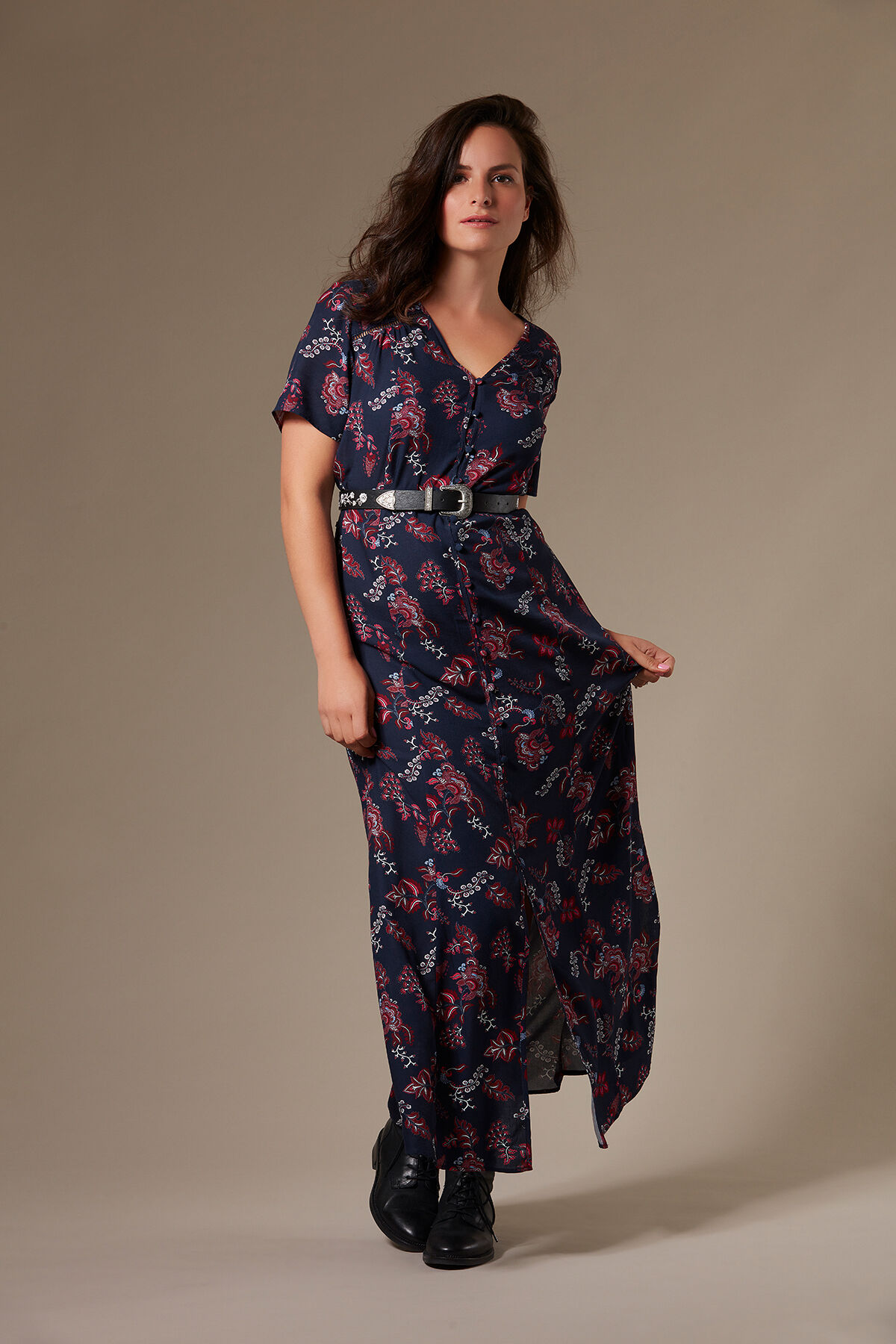 Kleid im Button-down-Stil mit Allover-Print image number 3