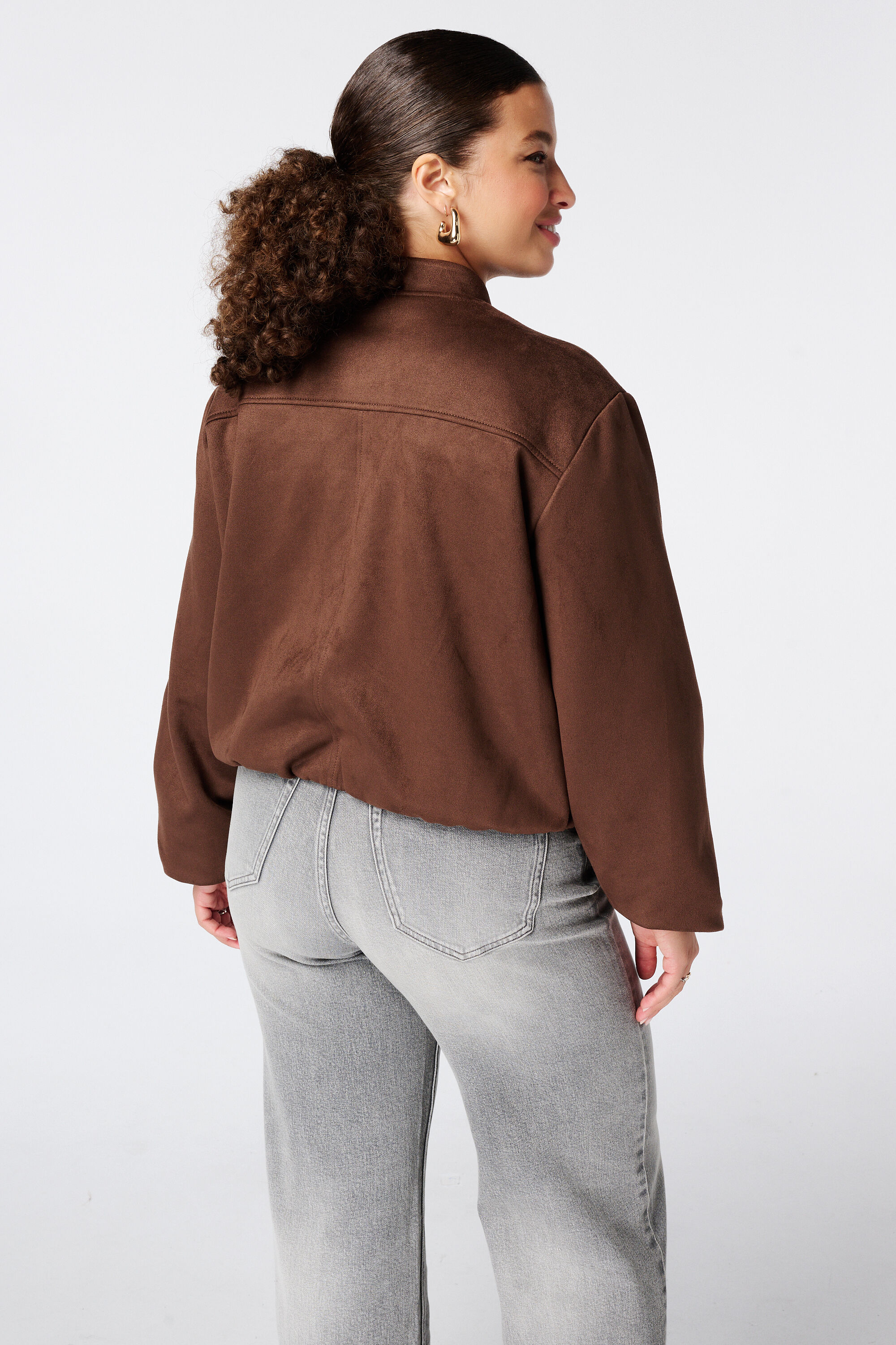 Bomberjacke aus Velourslederimitat image number 3