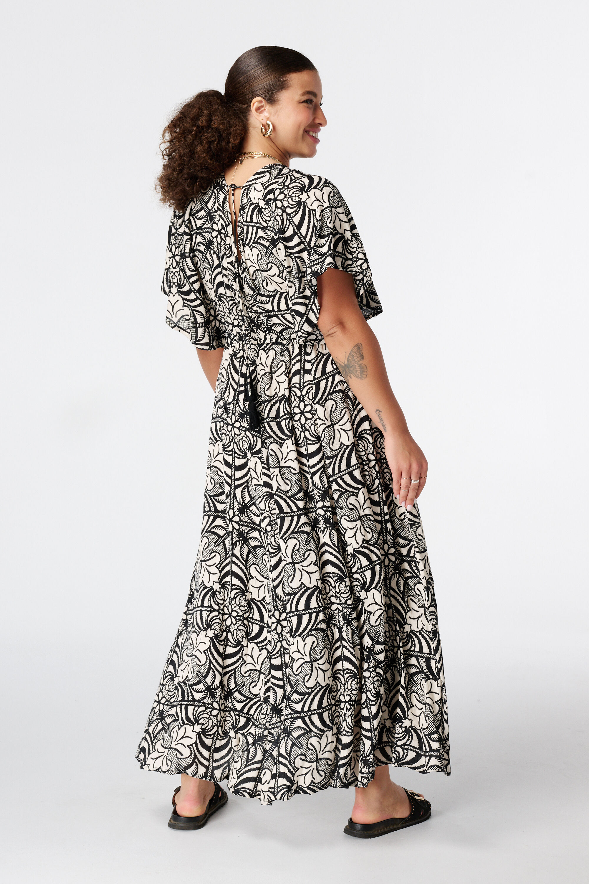 Maxikleid mit Schmetterlings&auml;rmeln image number 3