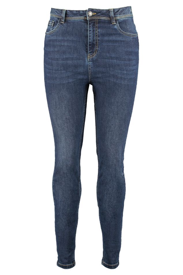 Skinny-Leg-Jeans mit hoher Taille CHERRY image number 1