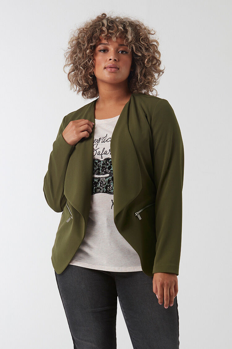Kurze Jacke mit dekorativen Rei&szlig;verschl&uuml;ssen image number 0