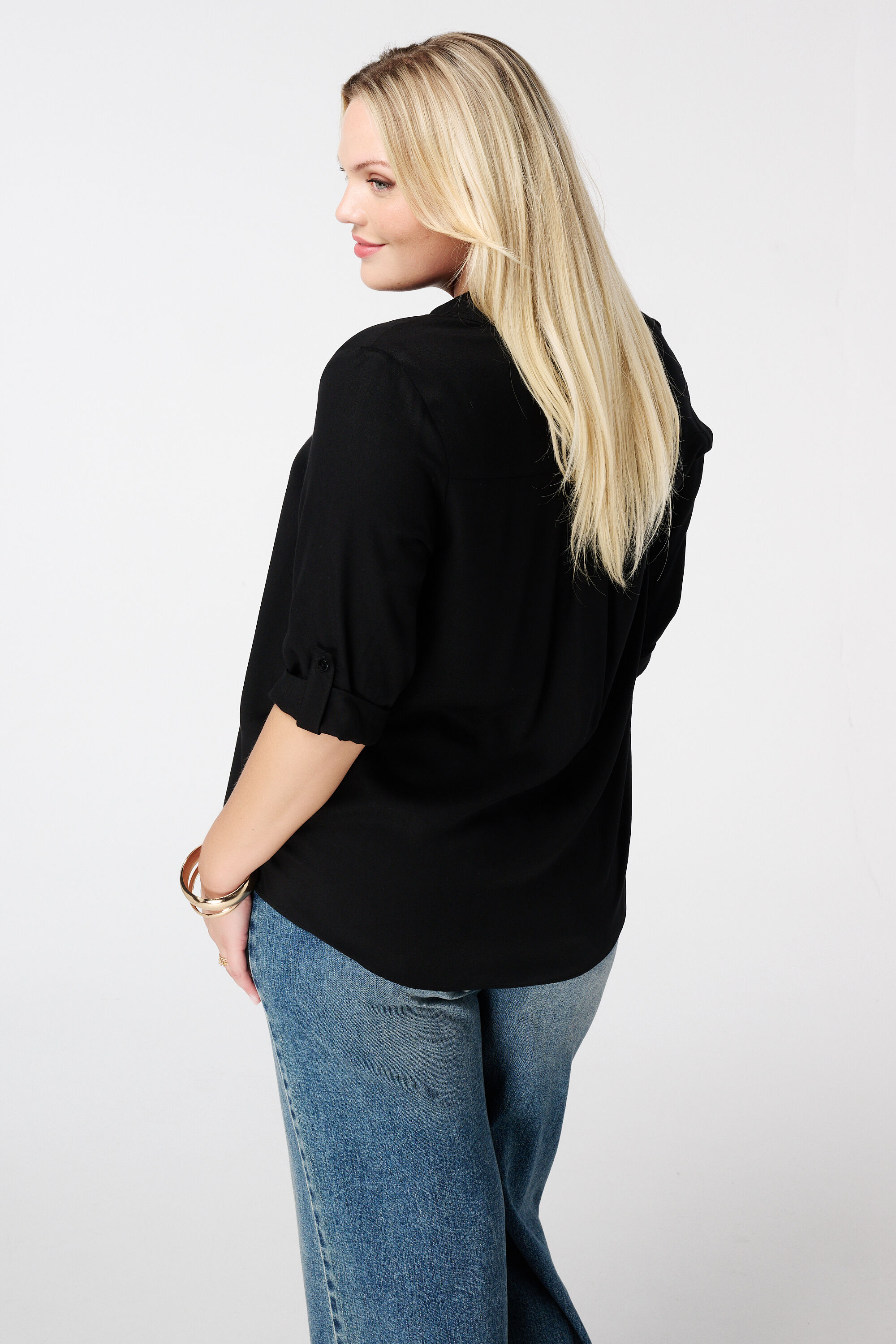 Bluse mit gekrempelten &Auml;rmeln image number 3