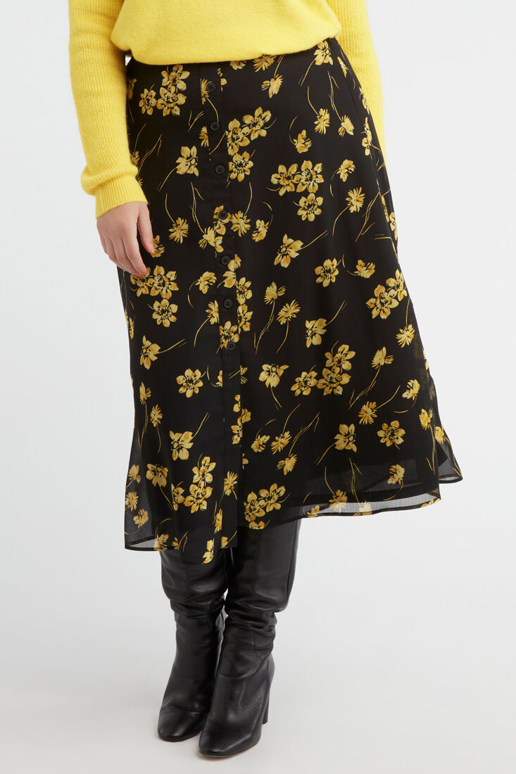 Rock mit floralem Print und Kn&ouml;pfen image number 4