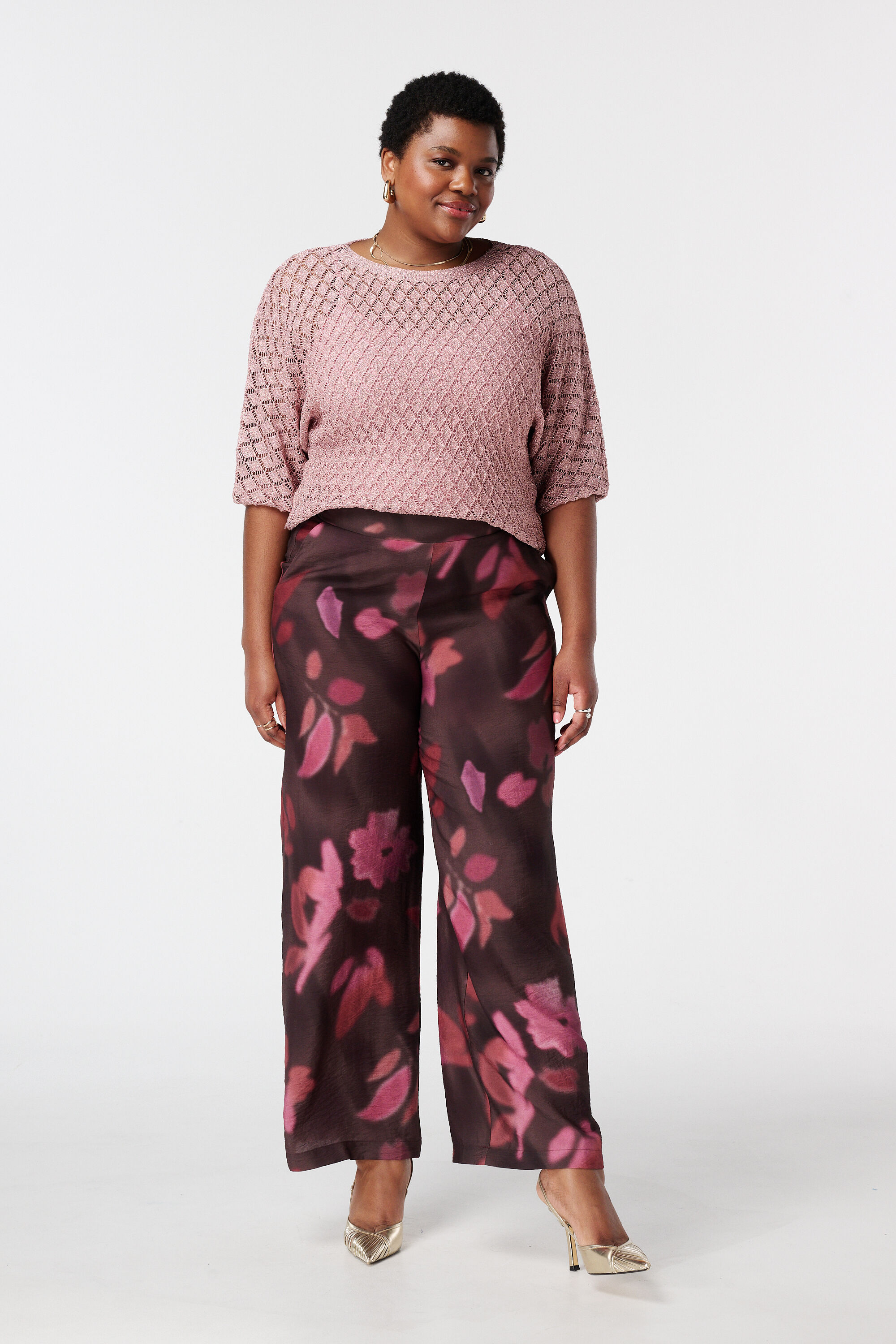 Wide-Leg-Hose mit Print