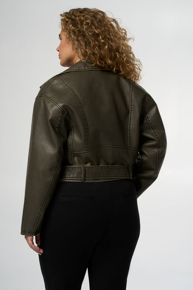 Übergroße Bikerjacke im Leder-Look  image number 3