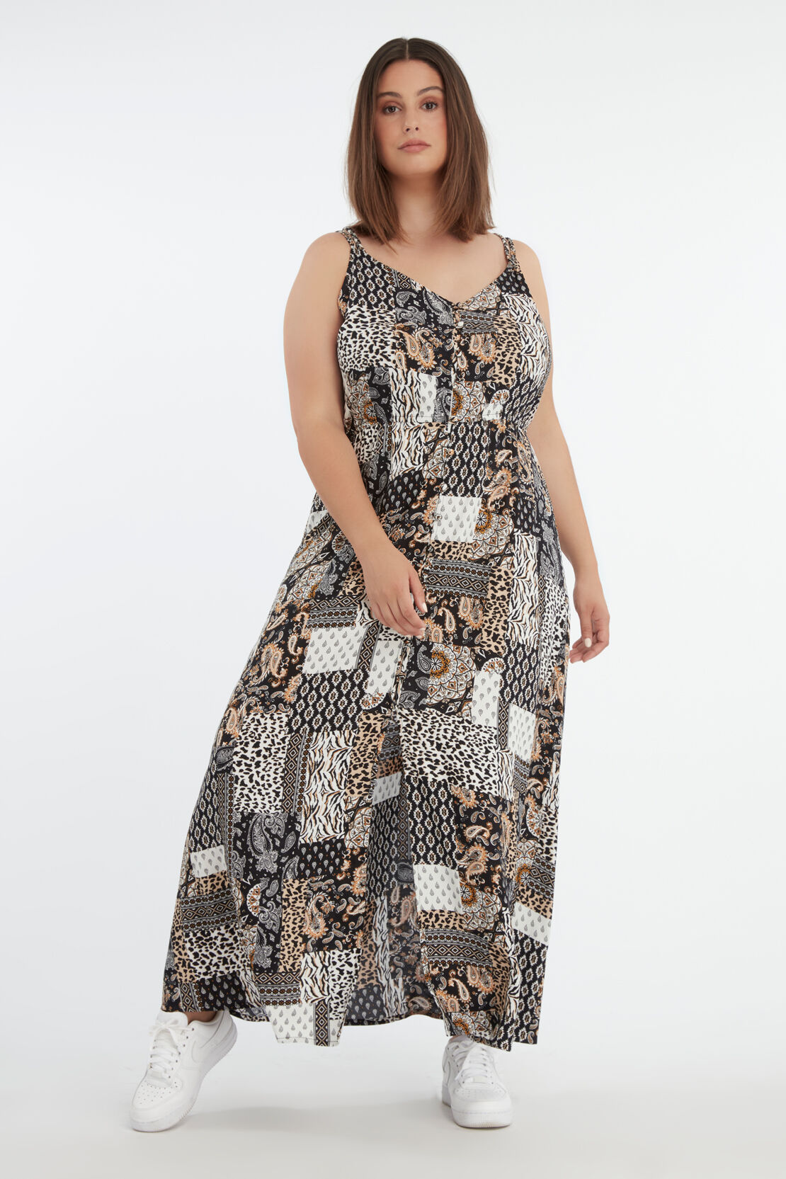 Langes Kleid mit Patchwork image number 6