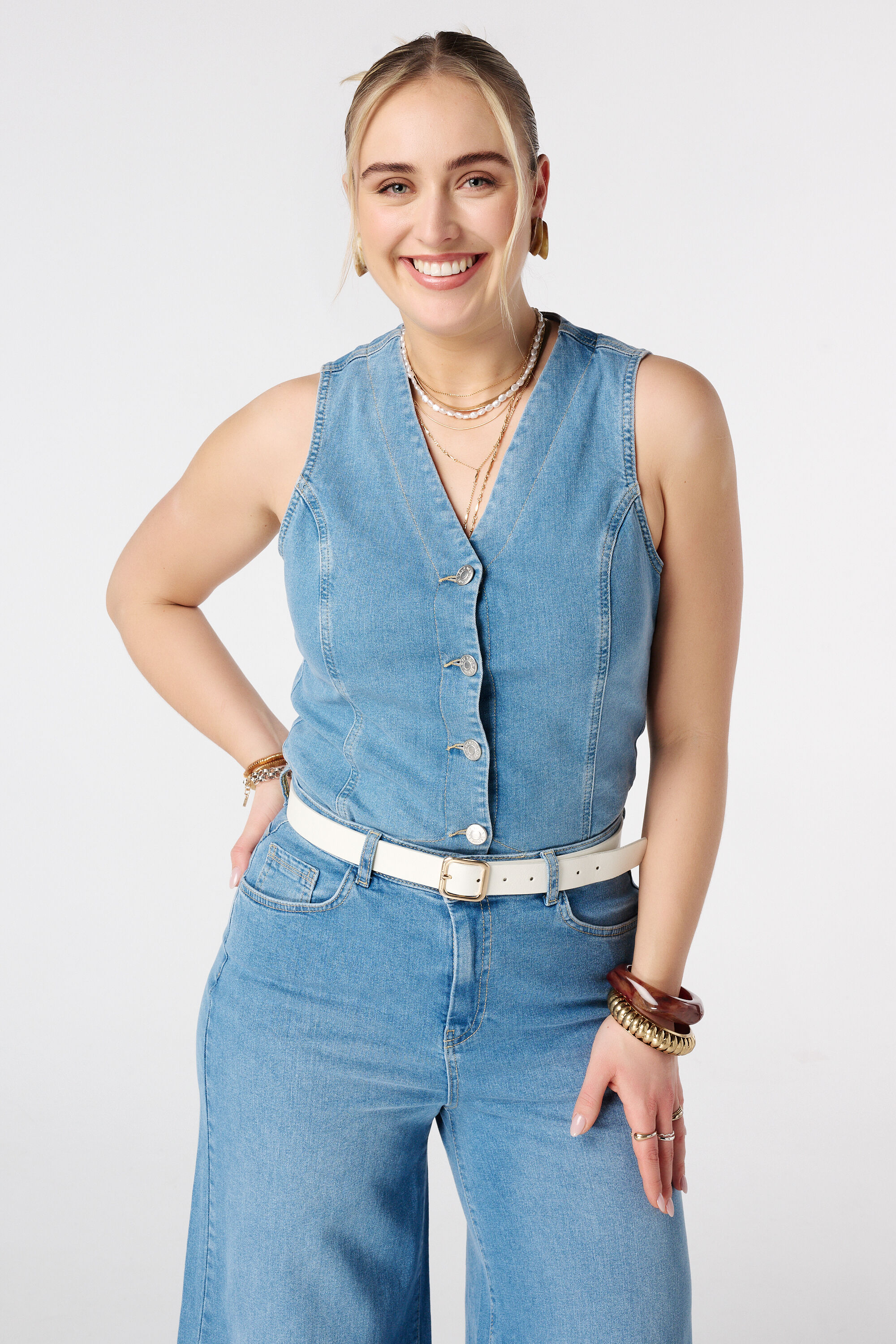 Imitation Lederg&uuml;rtel mit goldener Schnalle