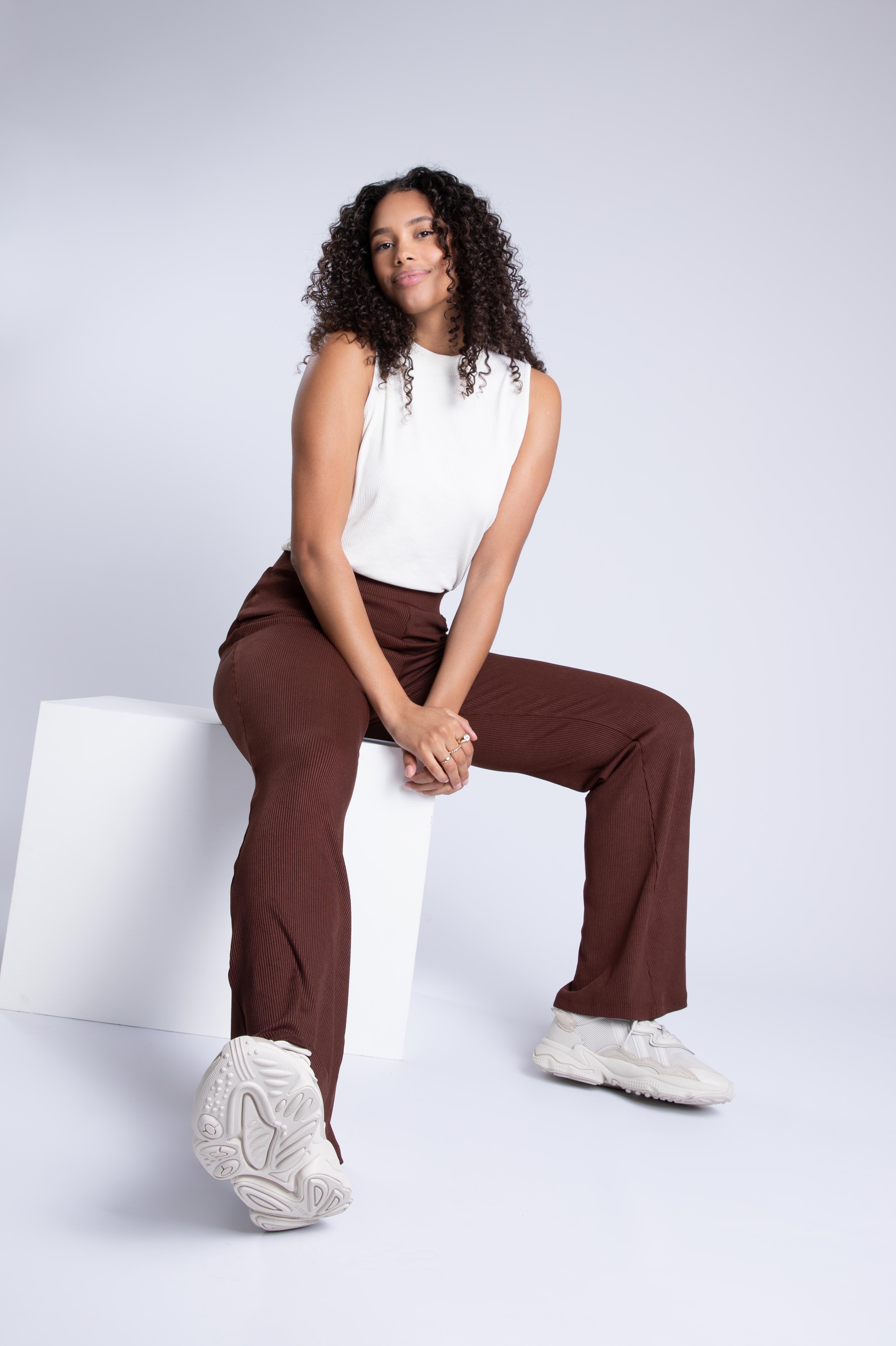 Ausgestellte Ripp-Leggings  image number 6