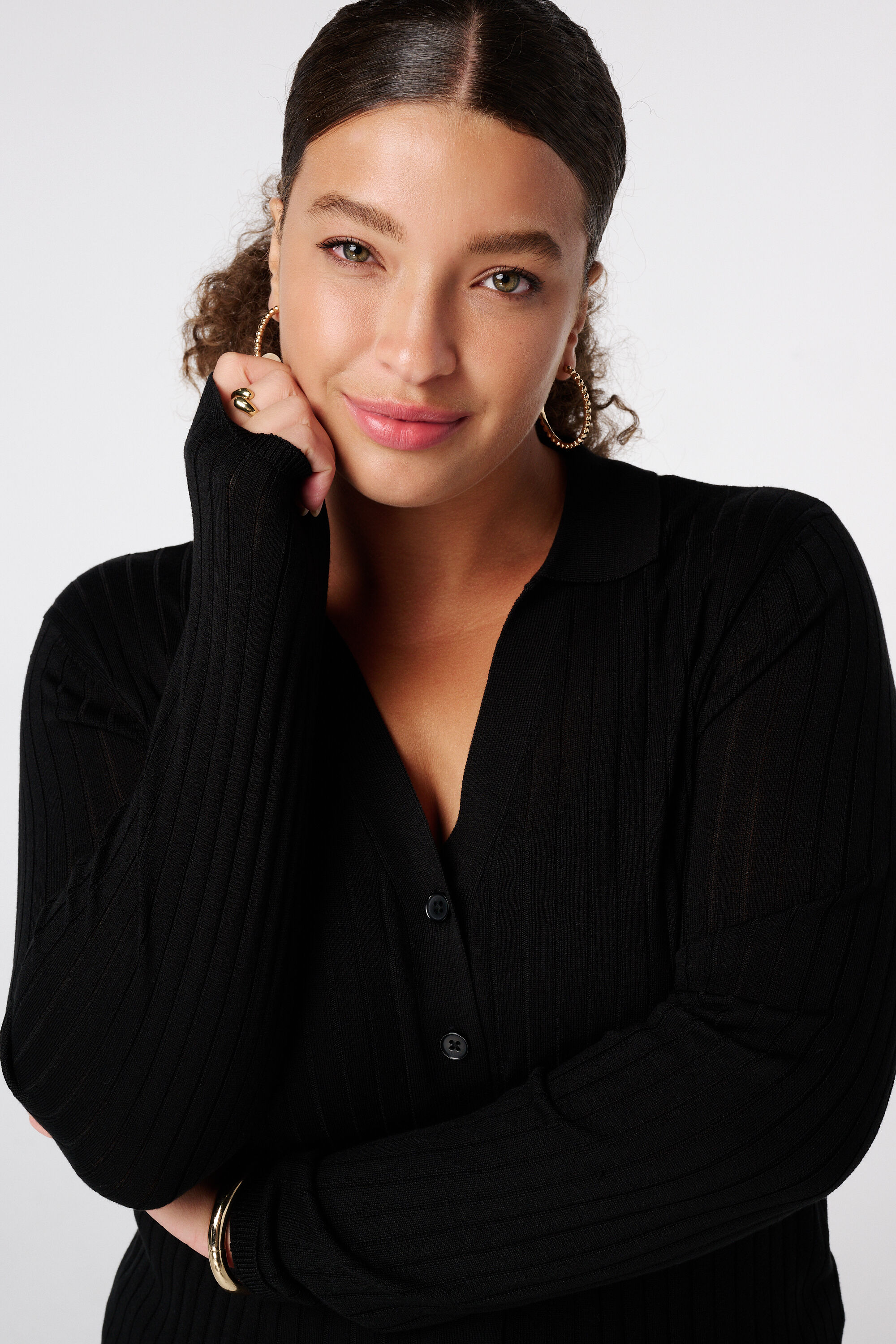 Strick-Poloshirt mit Kn&ouml;pfen  image number 4