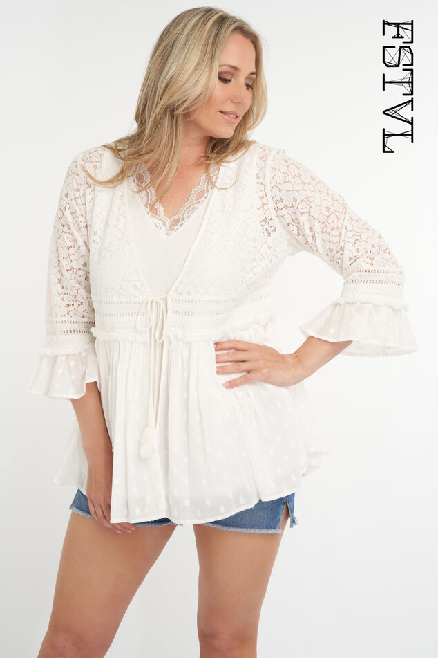 Spitzen-Bluse image number 0