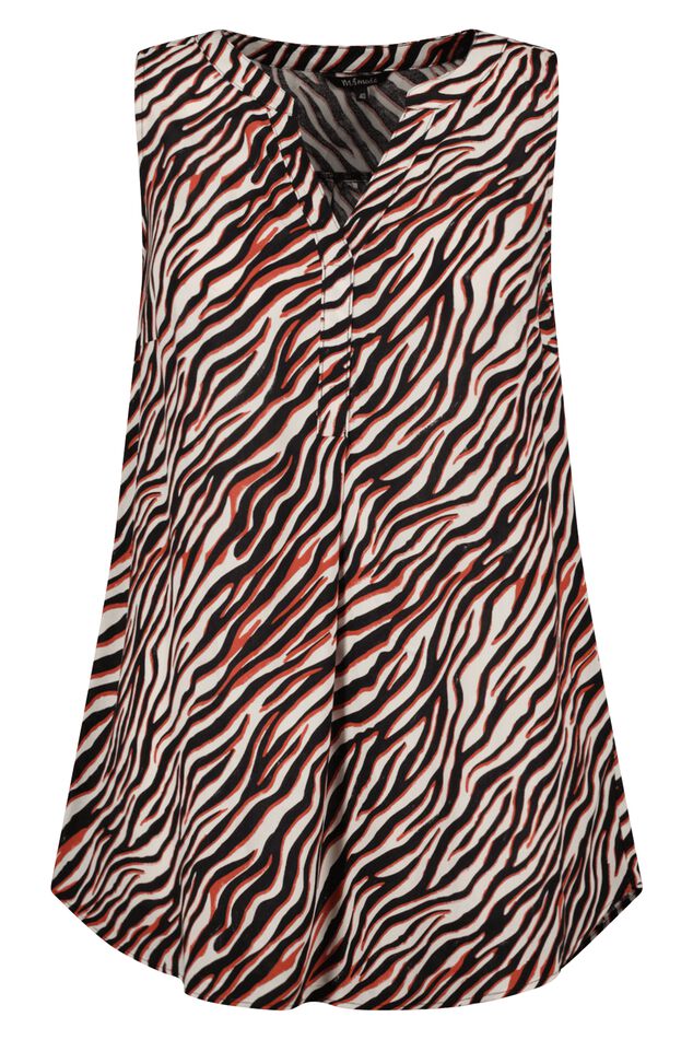 Ärmellose Bluse mit Zebra Print image number 1