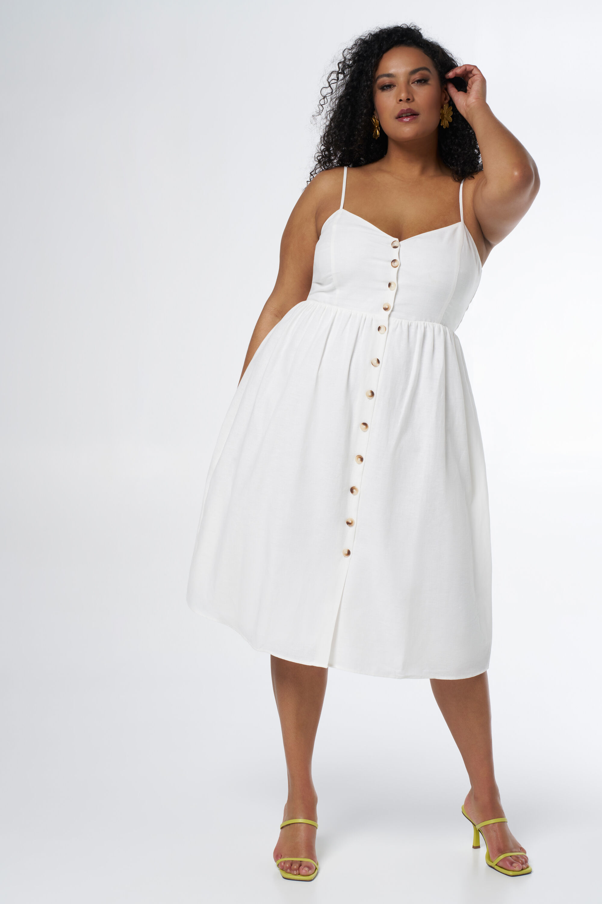 Midikleid mit Kn&ouml;pfen und Print  image number 6