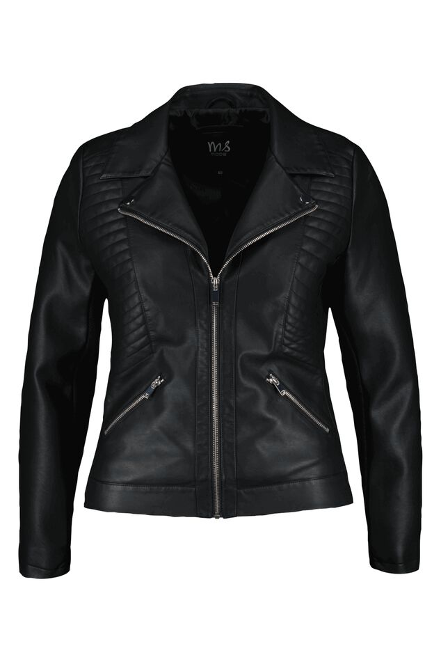 Schwarze Kunstleder-Jacke  image number 2