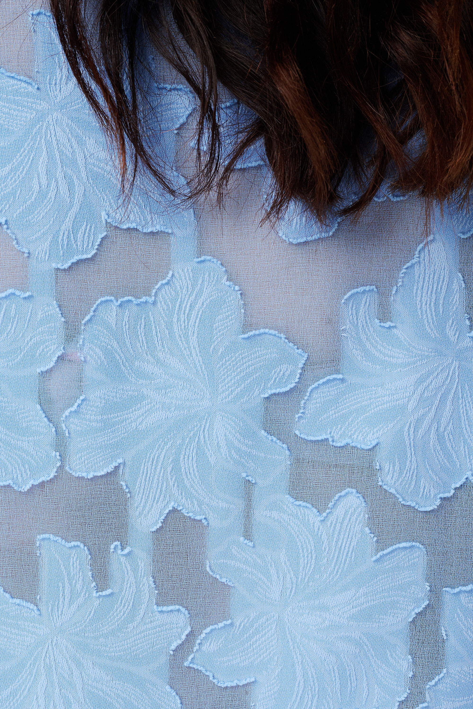 Transparente Bluse mit Blumenstruktur image number 6