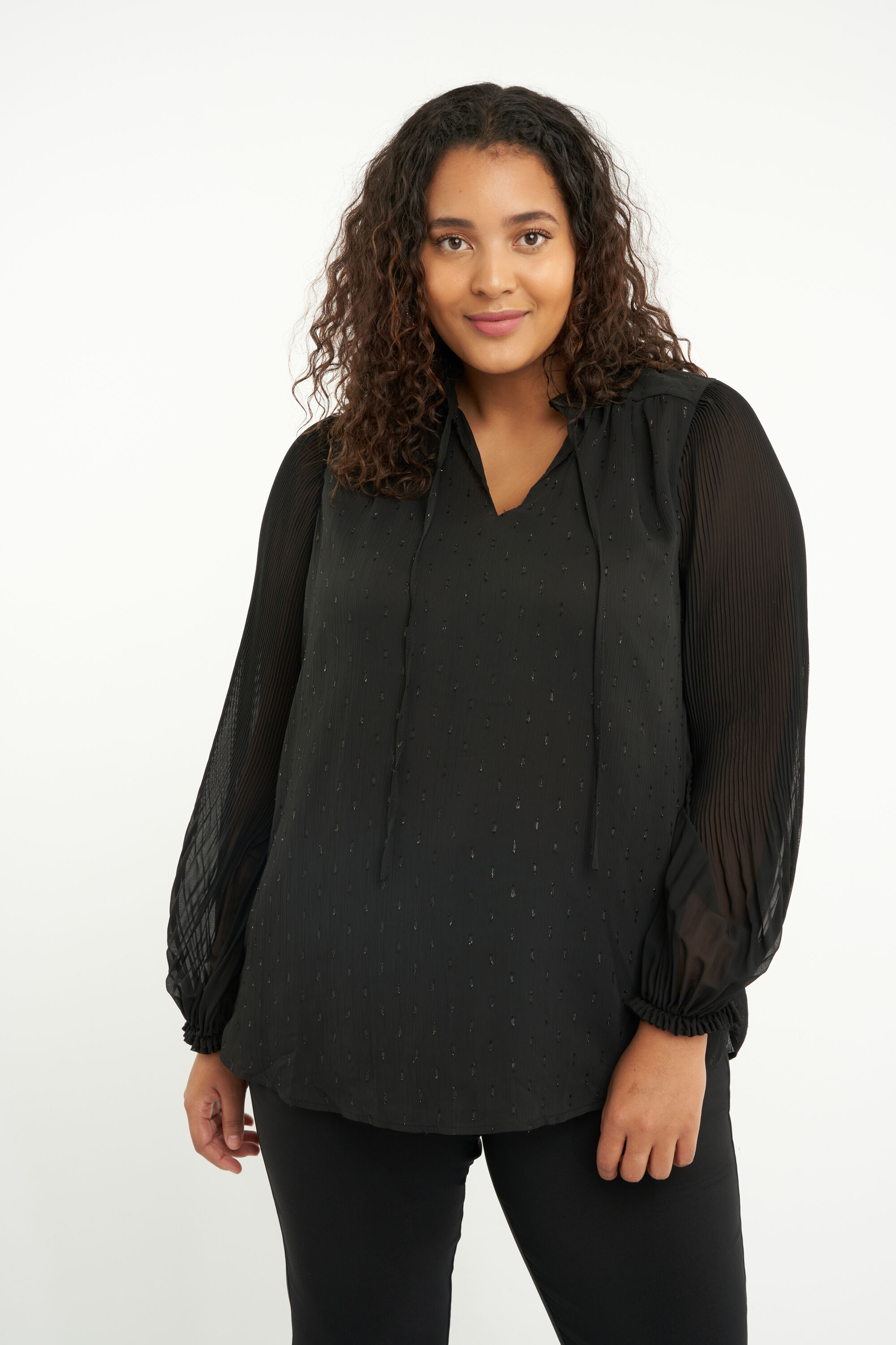 Bluse mit Plissee&auml;rmeln  image number 5