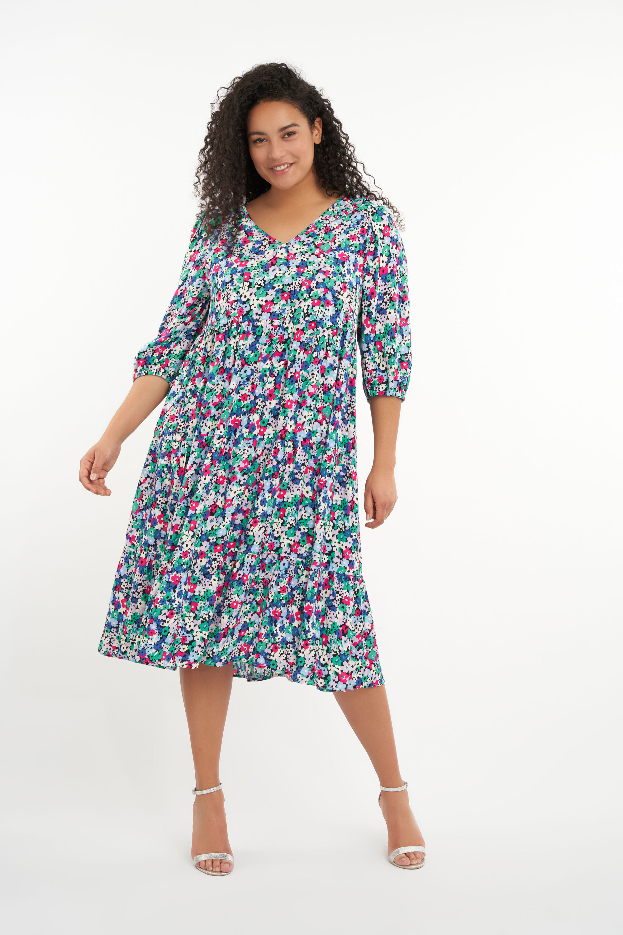 Langes Kleid mit Print  image number 5