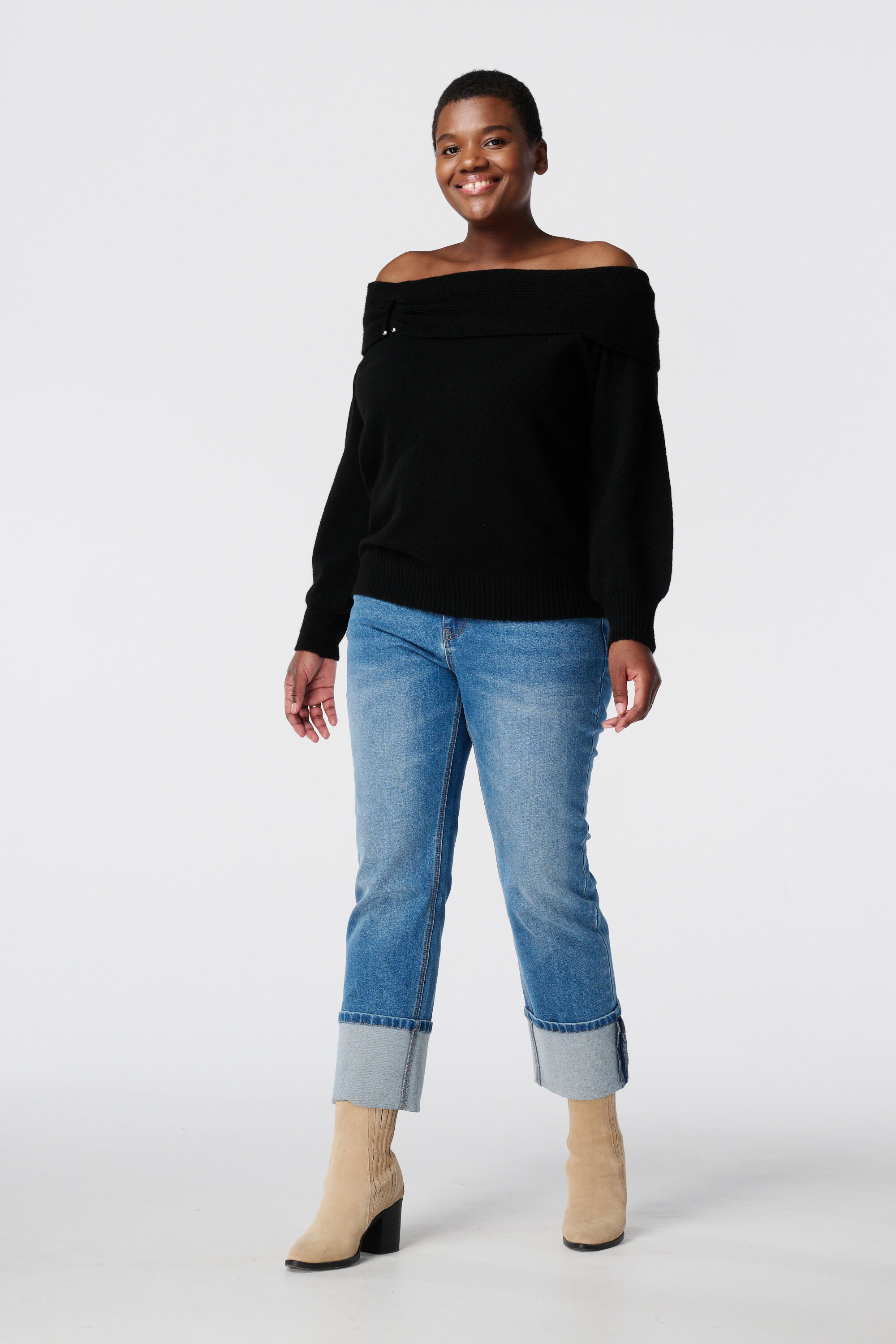 Schulterfreier Strickpullover image number 5