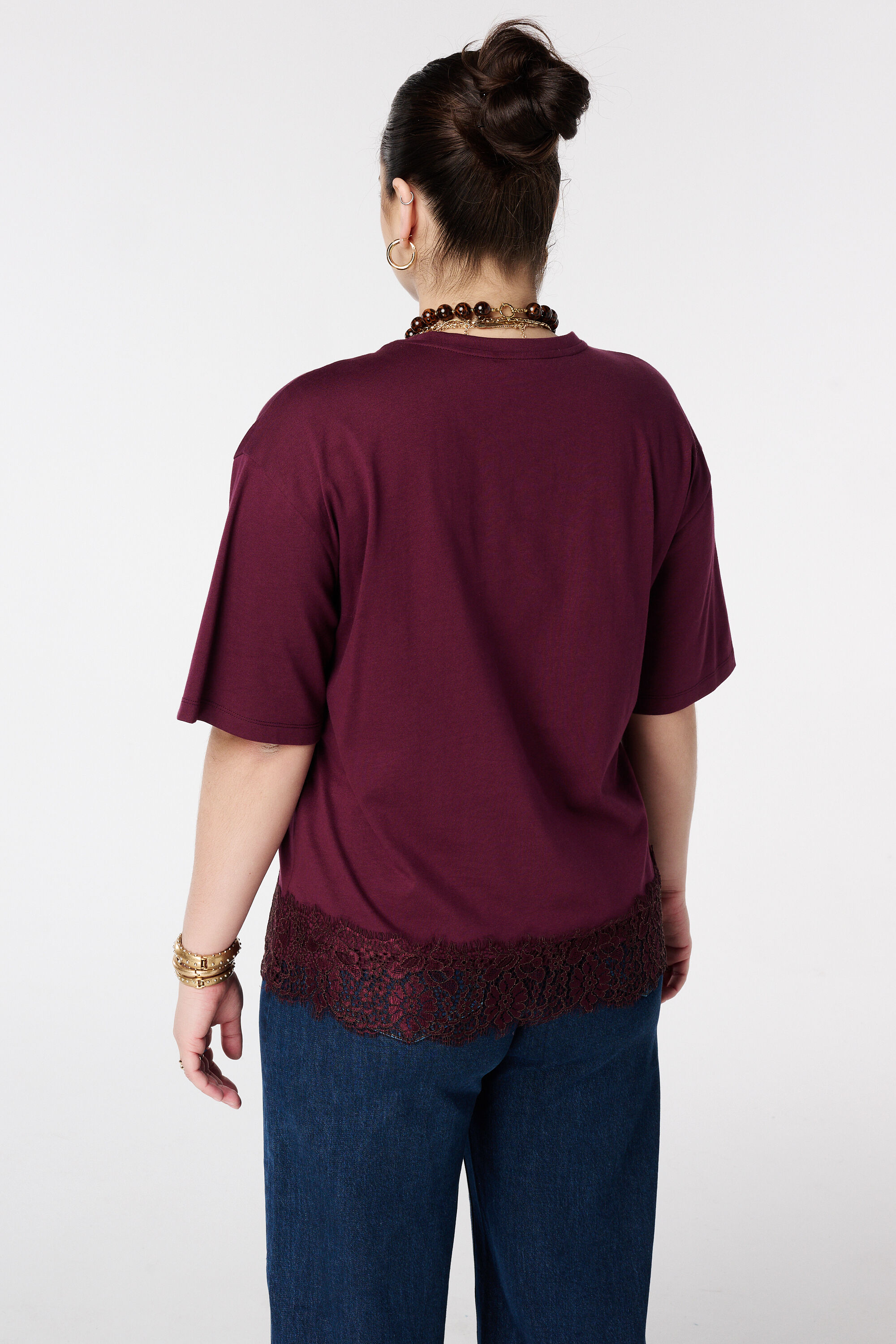 Oversize T-Shirt mit Spitze image number 3