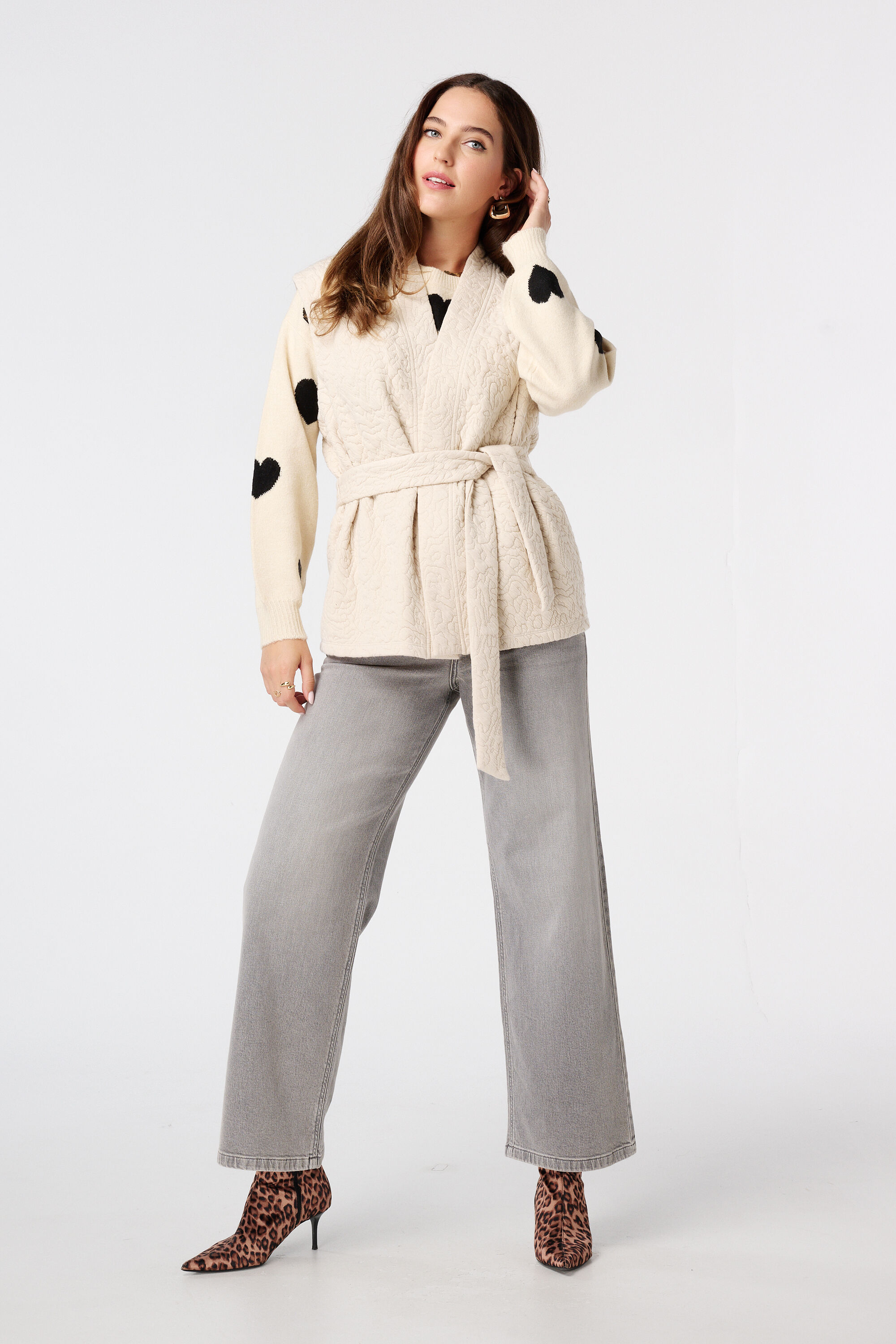 Gestrickter Pullover mit Herzmuster image number 5