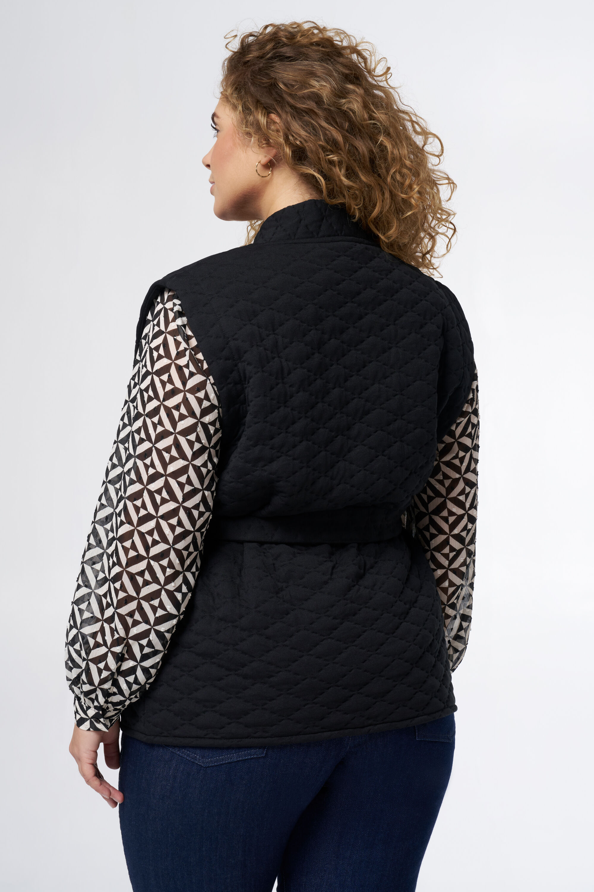 Weit geschnittene Weste mit G&uuml;rtel image number 3