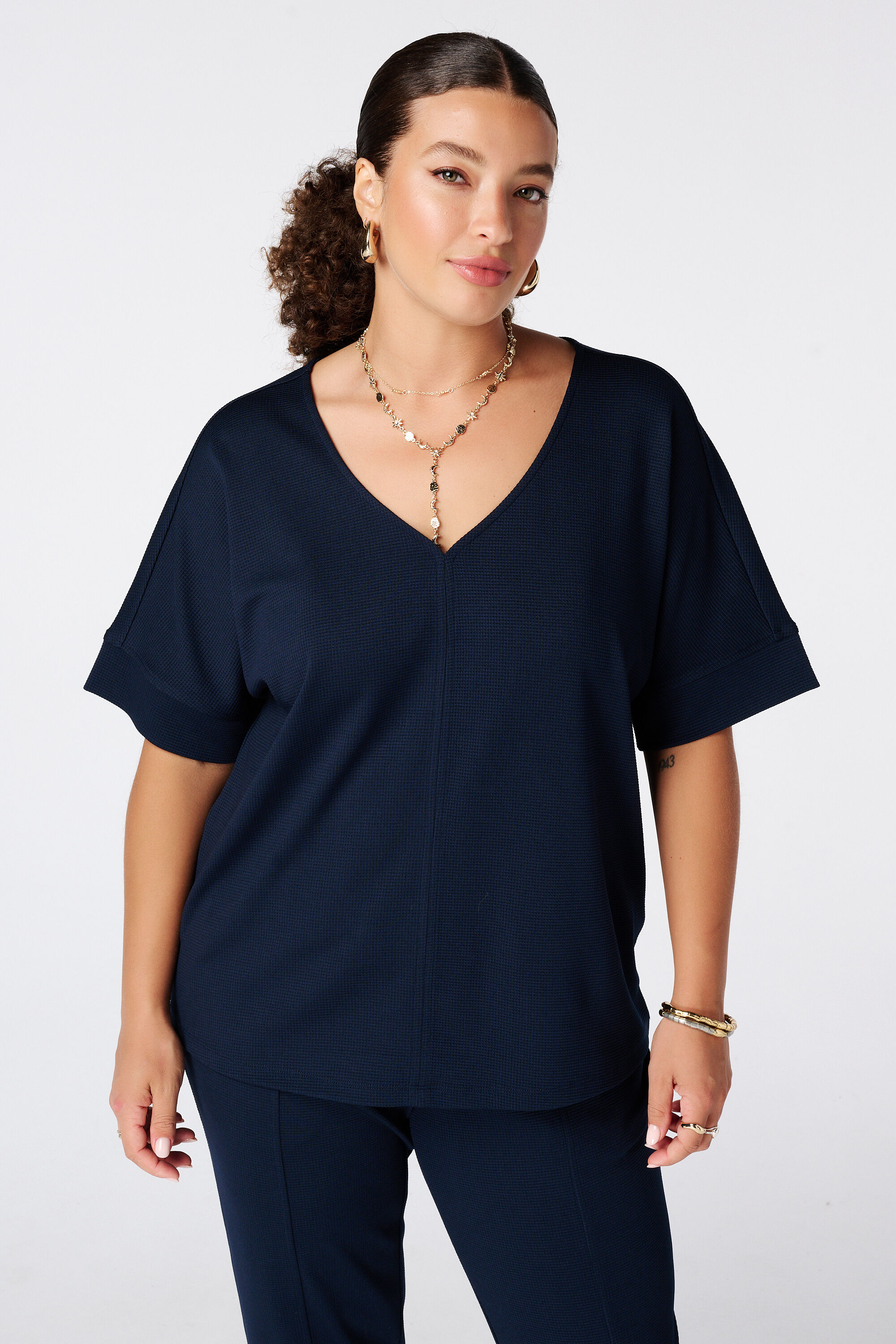 Basic Shirt mit Waffelstruktur